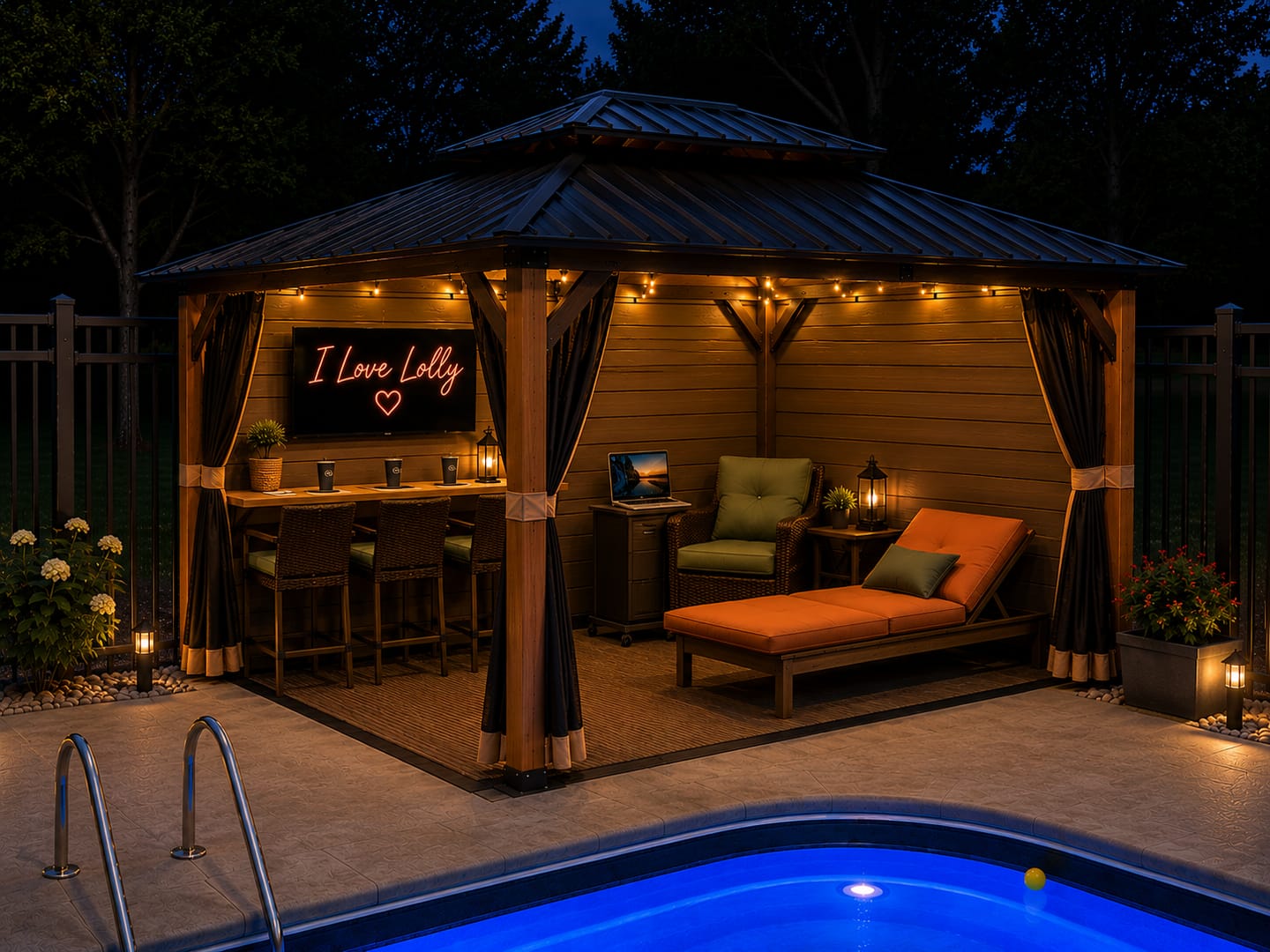 Customer photo review of Hardtop Gazebo with Mosquito Netting - McKinley Collection - Multiple Sizes Available