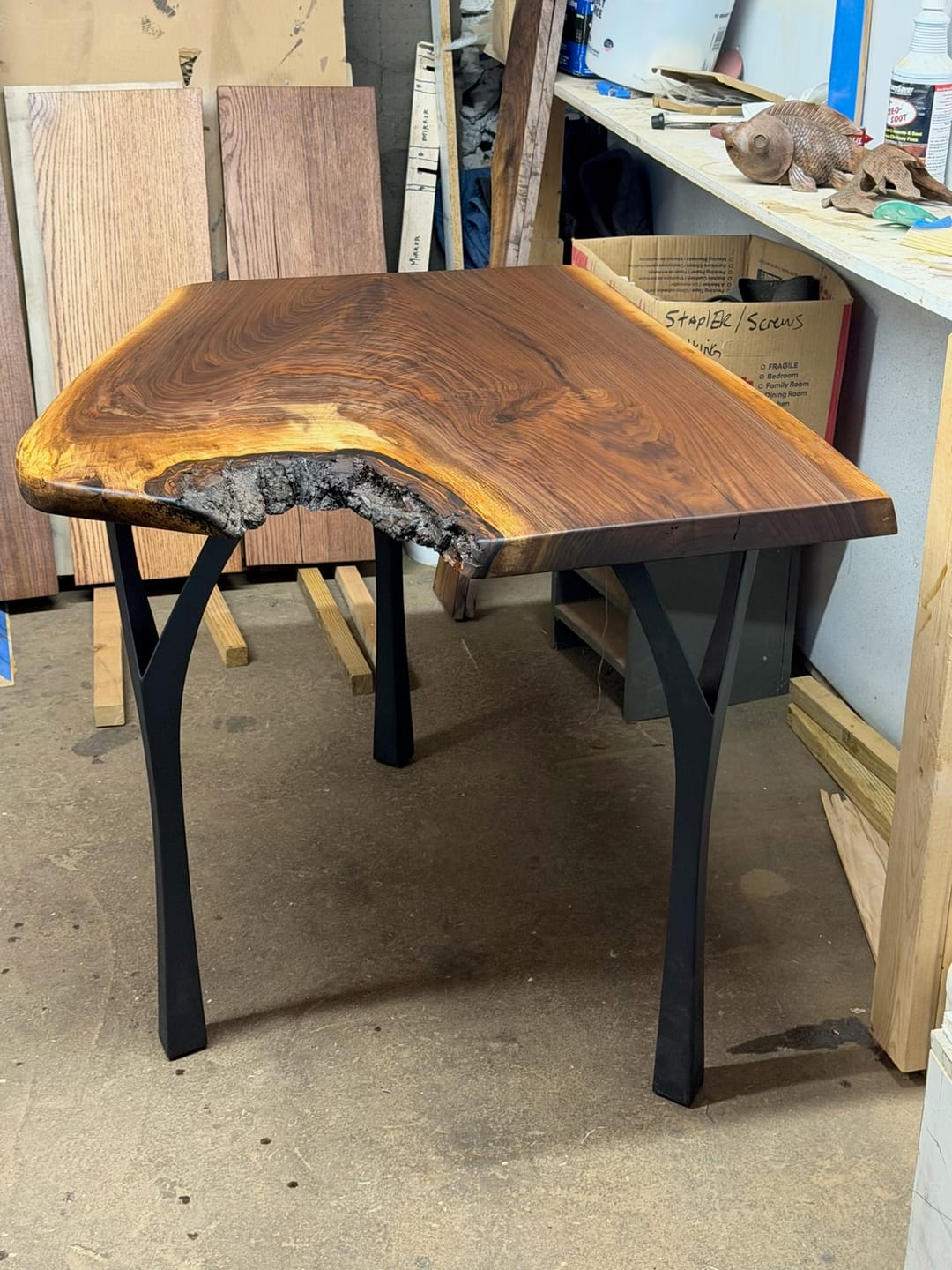 Customer photo review of Metal Desk Legs 508 Faras 28" H for Wood DIY Makers
