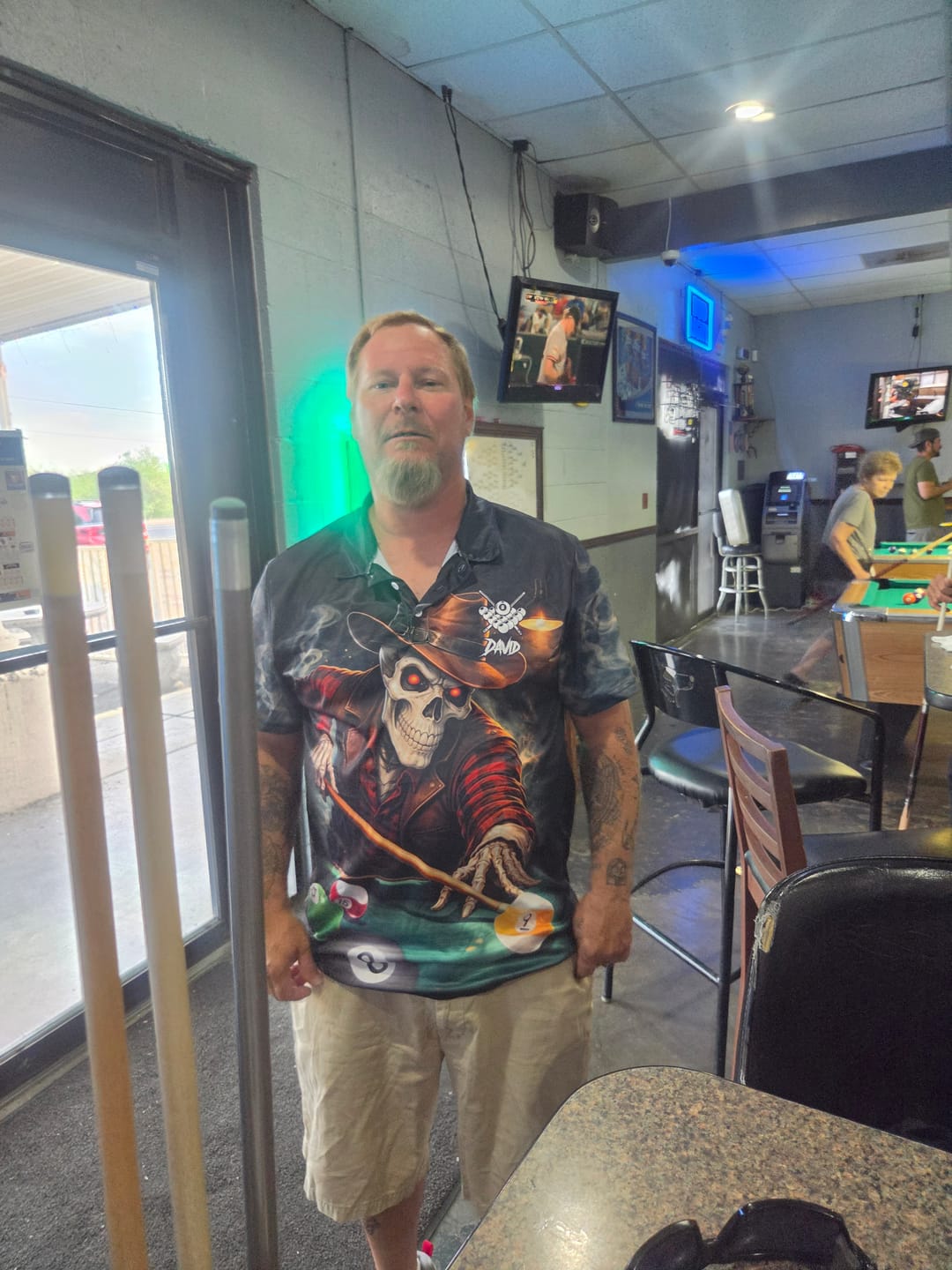 Customer photo review of Funny Skeleton Billiard Shirt For Men Custom Pool Team Jersey Polo & 1/4 Zip, Billiards Gifts TDM5713