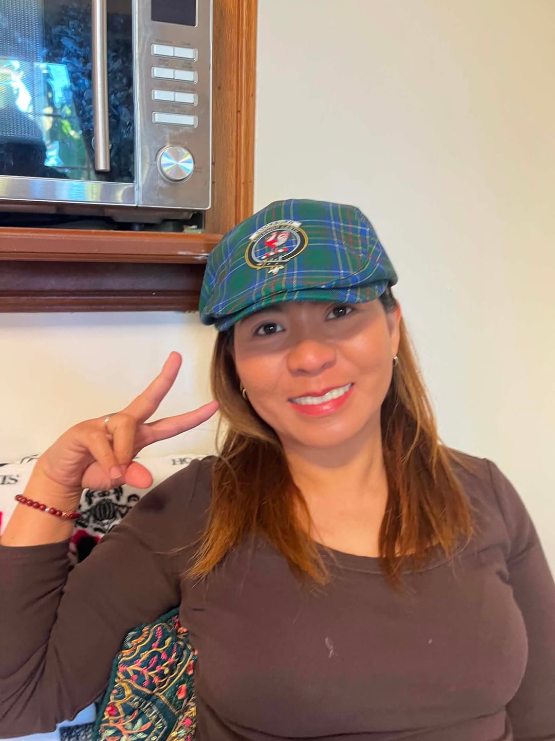 Customer photo review of Cockburn Family Crest Tartan Jeff Cap, Tartan Flat Cap