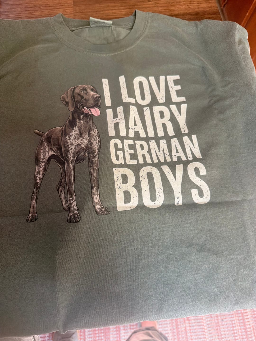 Customer photo review of German Shorthaired Pointer Hairy Boys Premium Tee