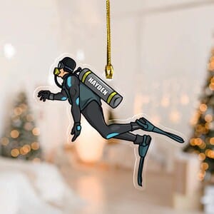 Customer photo review of Personalized Acrylic Diver Car Ornament, Custom Scuba Diving Decoration