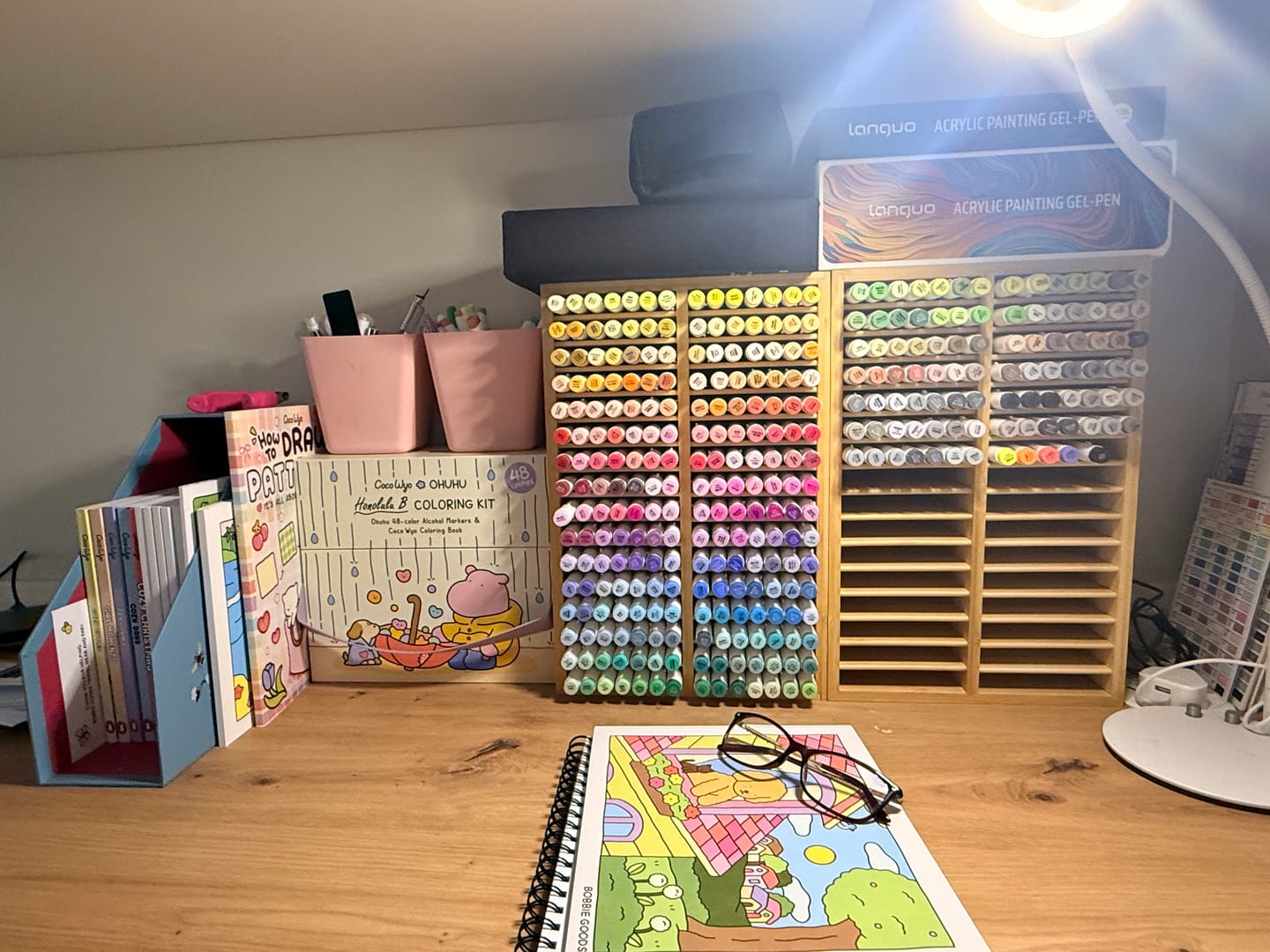 Customer photo review of Ohuhu Bamboo Marker Organizer