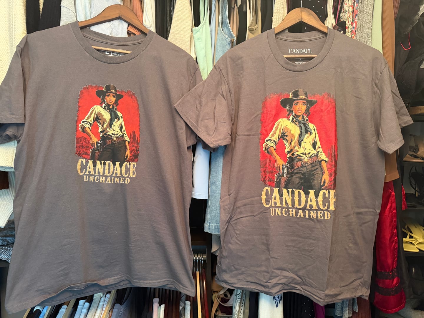 Customer photo review of Candace Unchained T-shirt