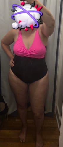 Customer photo review of Emoswim - Women Tummy Control One Piece Swimsuit - Push Up Bathing Suit Full Coverage Slimming Swimwear