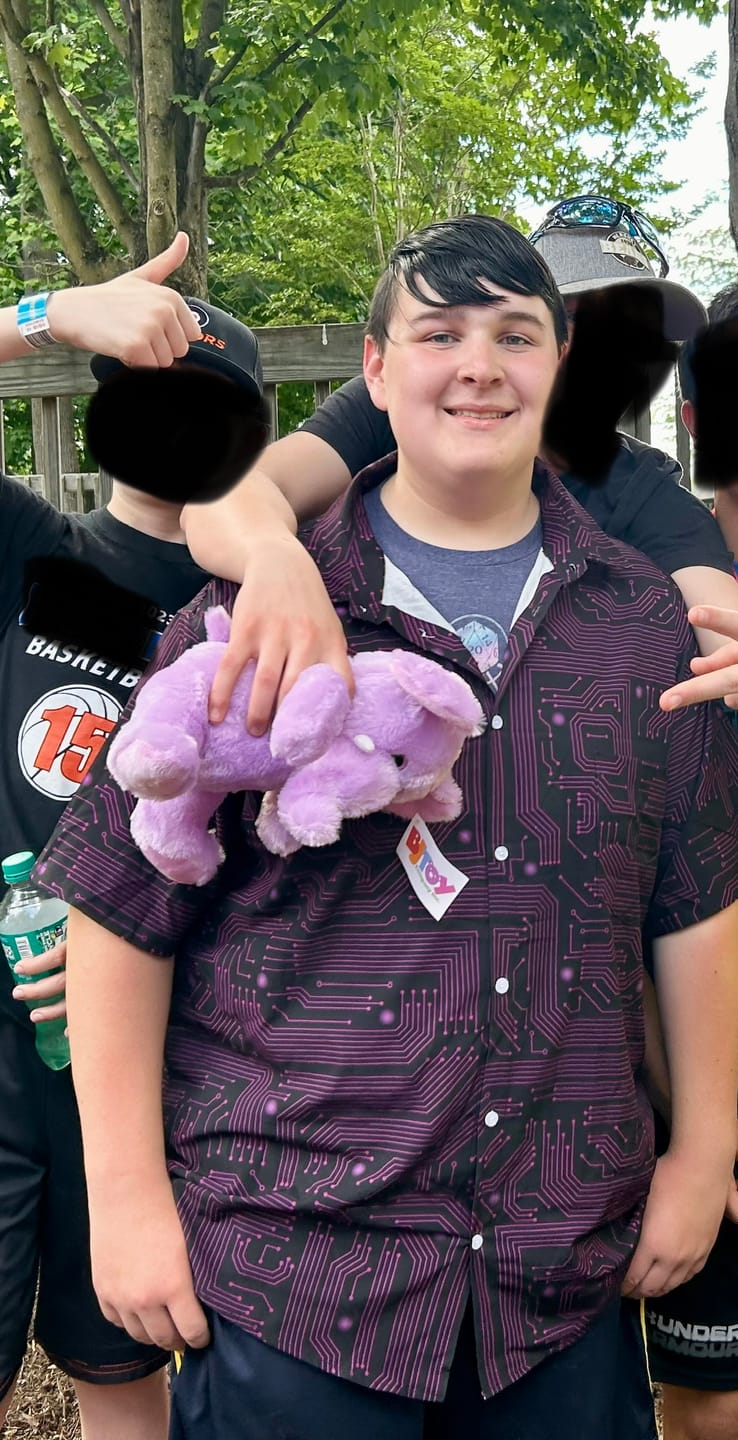 Customer photo review of Purple Computer Circuit Board Button Up Shirt
