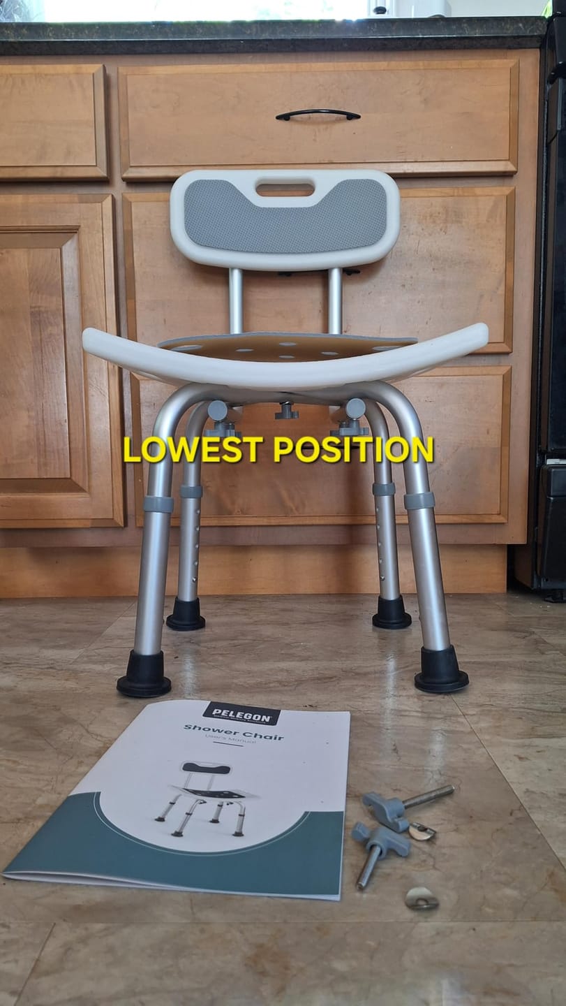 Customer photo review of Adjustable Shower Chair with Backrest