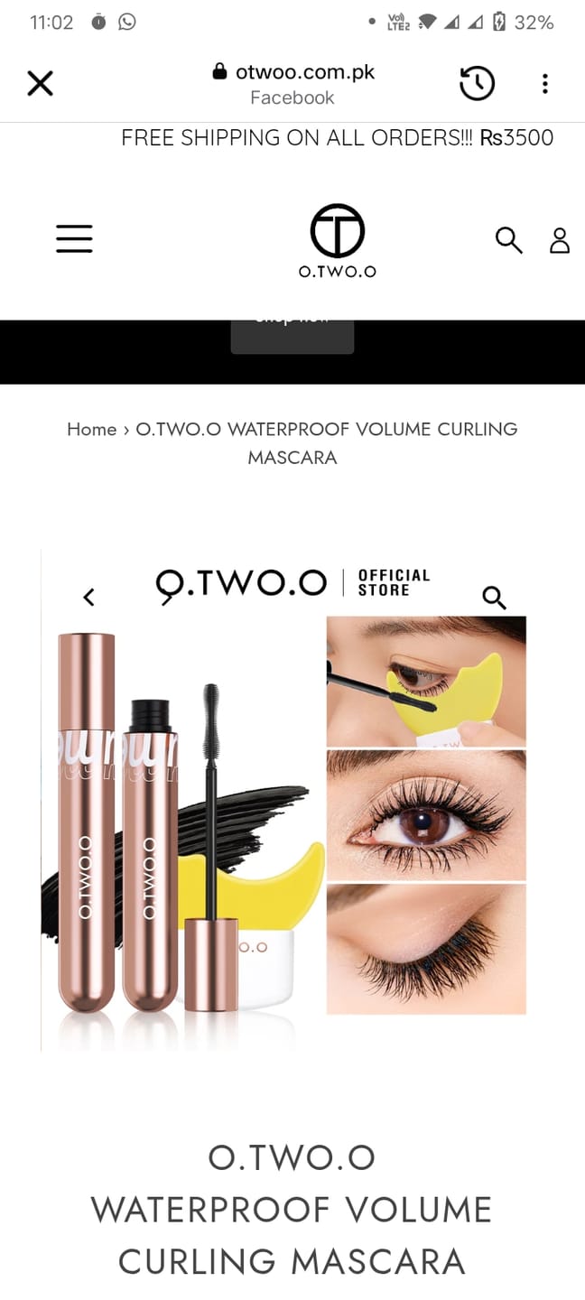 Customer photo review of O.TWO.O WATERPROOF VOLUME CURLING MASCARA