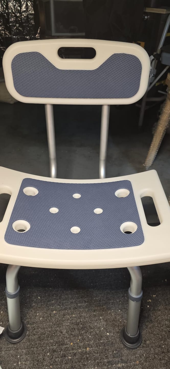 Customer photo review of Adjustable Shower Chair with Backrest