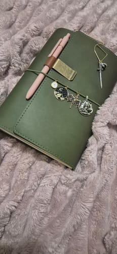 Customer photo review of Refillable Folio in Vintage Olive