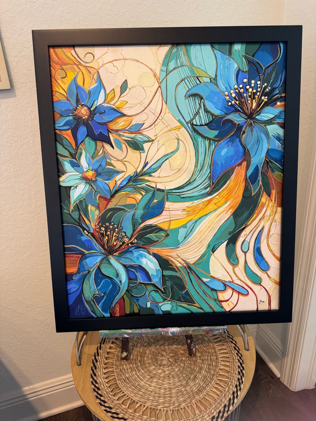 Customer photo review of Paint by Numbers - Abstract Flowers Turquoise