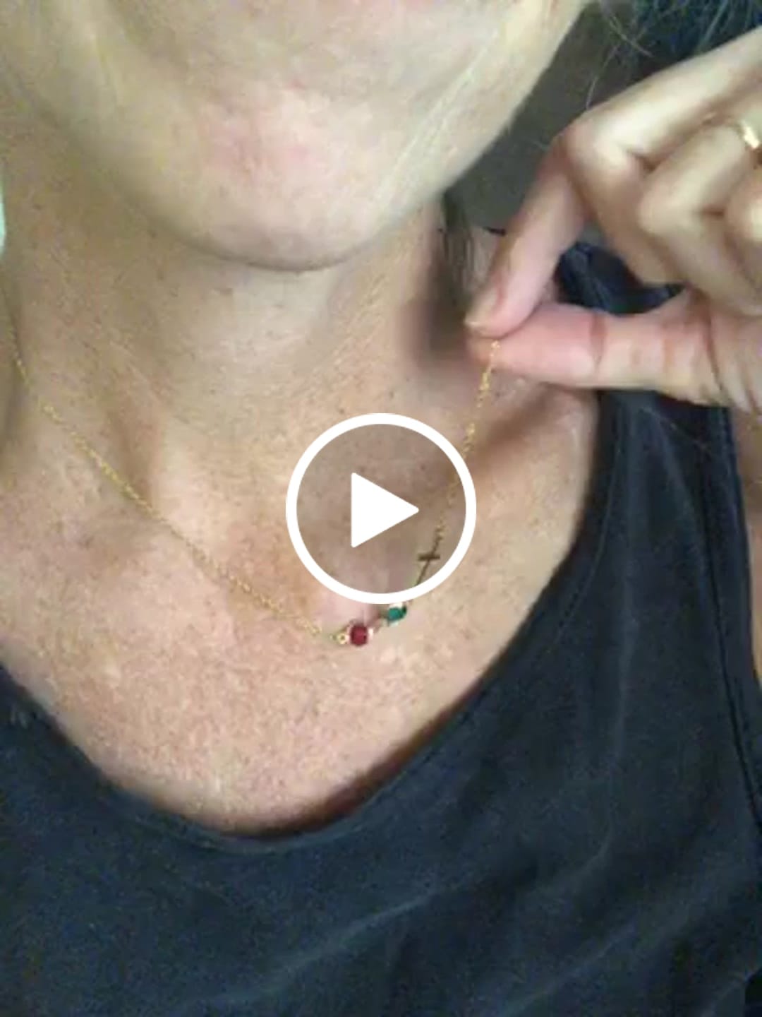 Customer video review of Cross with Birthstone Necklace