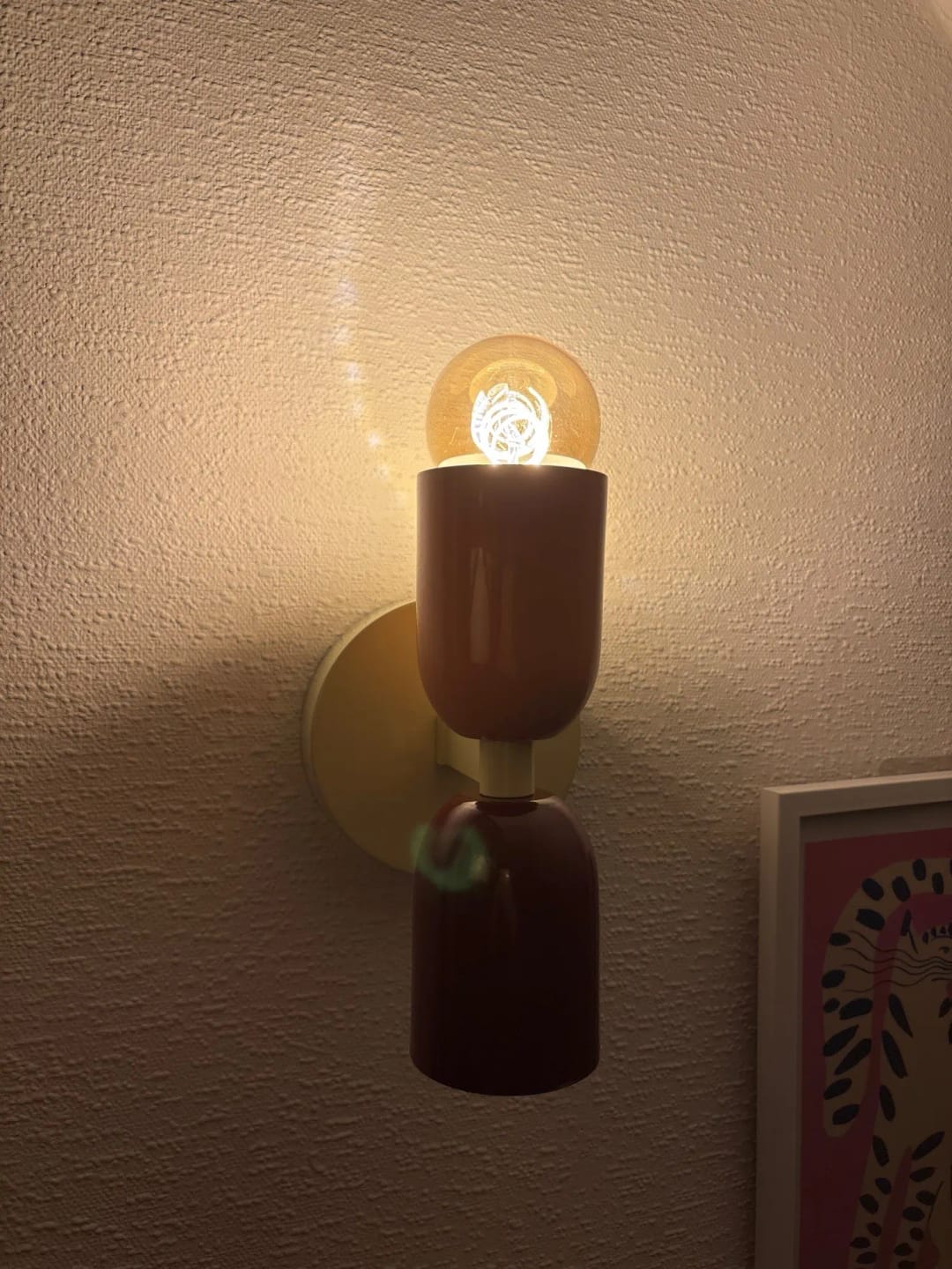 Customer photo review of Cylinder LED Wall Sconce, Two-Light Iron Fixture, Minimalist Design