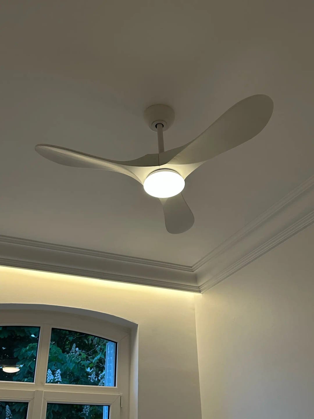 Customer photo review of Ceiling Fan With Light, Wood Grain ABS Blades, DC Copper Motor, Dimmable LED, Two Sizes