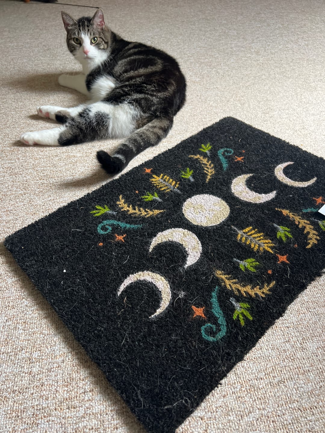 Customer photo review of Dark Forest Mondphasen-Fußmatte – mystischer Eingang in Schwarz
