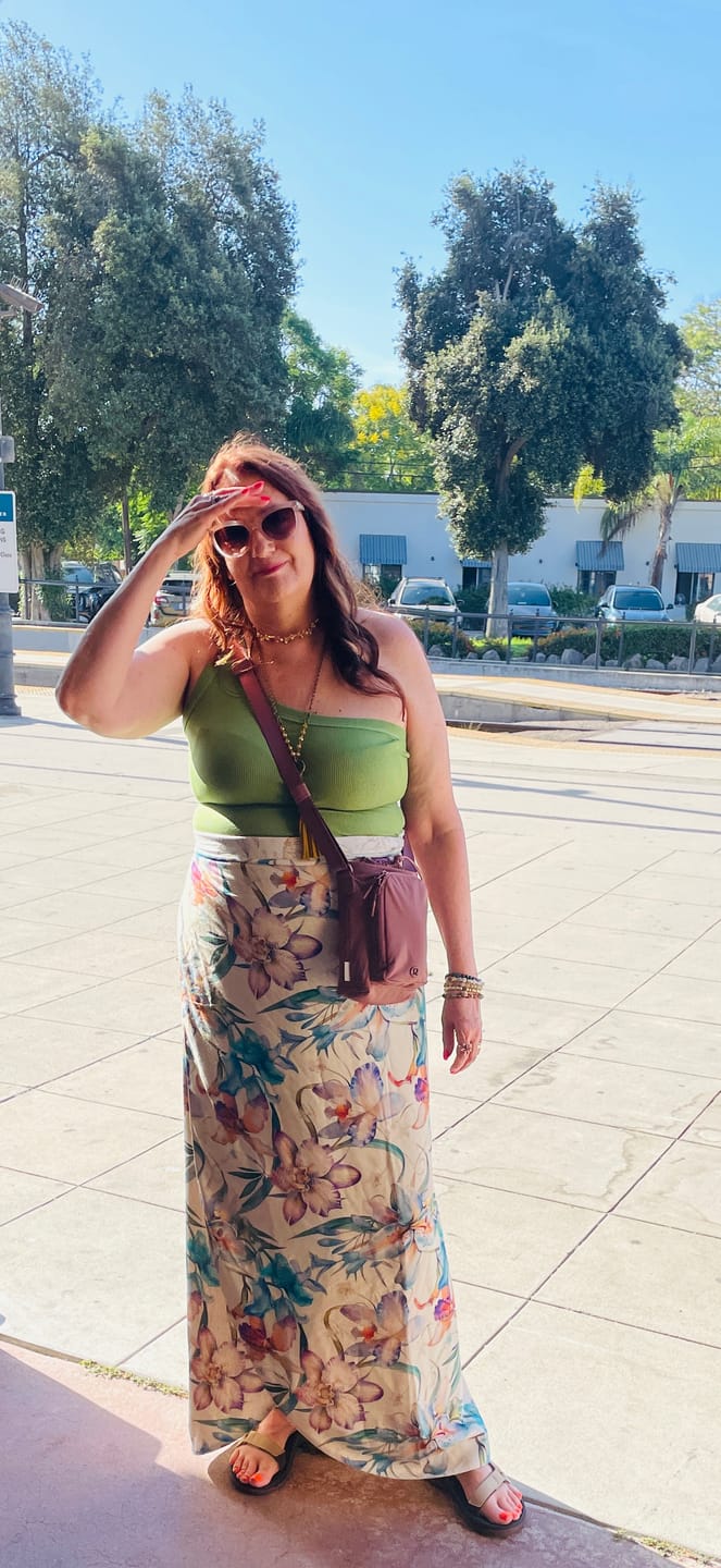 Customer photo review of Reversible Wrap Skirt - Linen