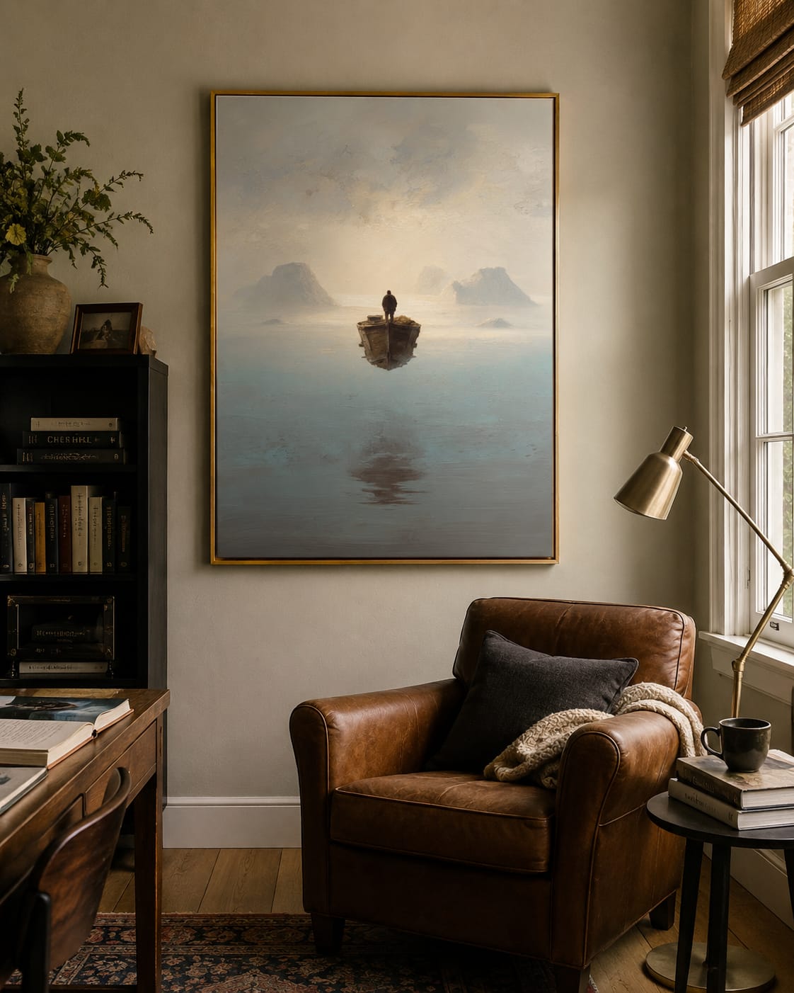 Customer photo review of Silent Voyage-Misty Boat Painting