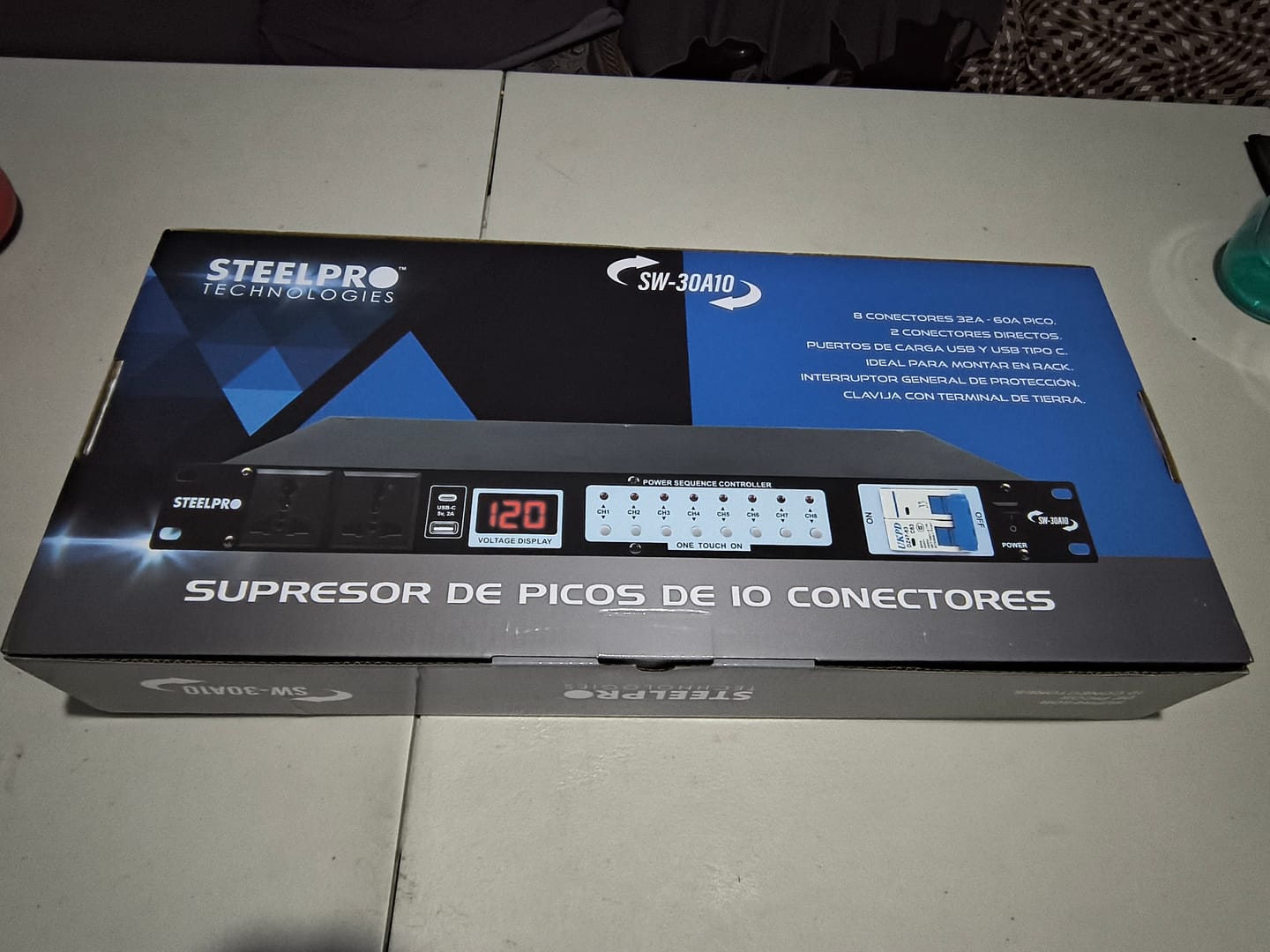 Customer photo review of SW-30A10 Barra Multicontacto 10 Enchufes Supresor De Picos 32a Steelpro