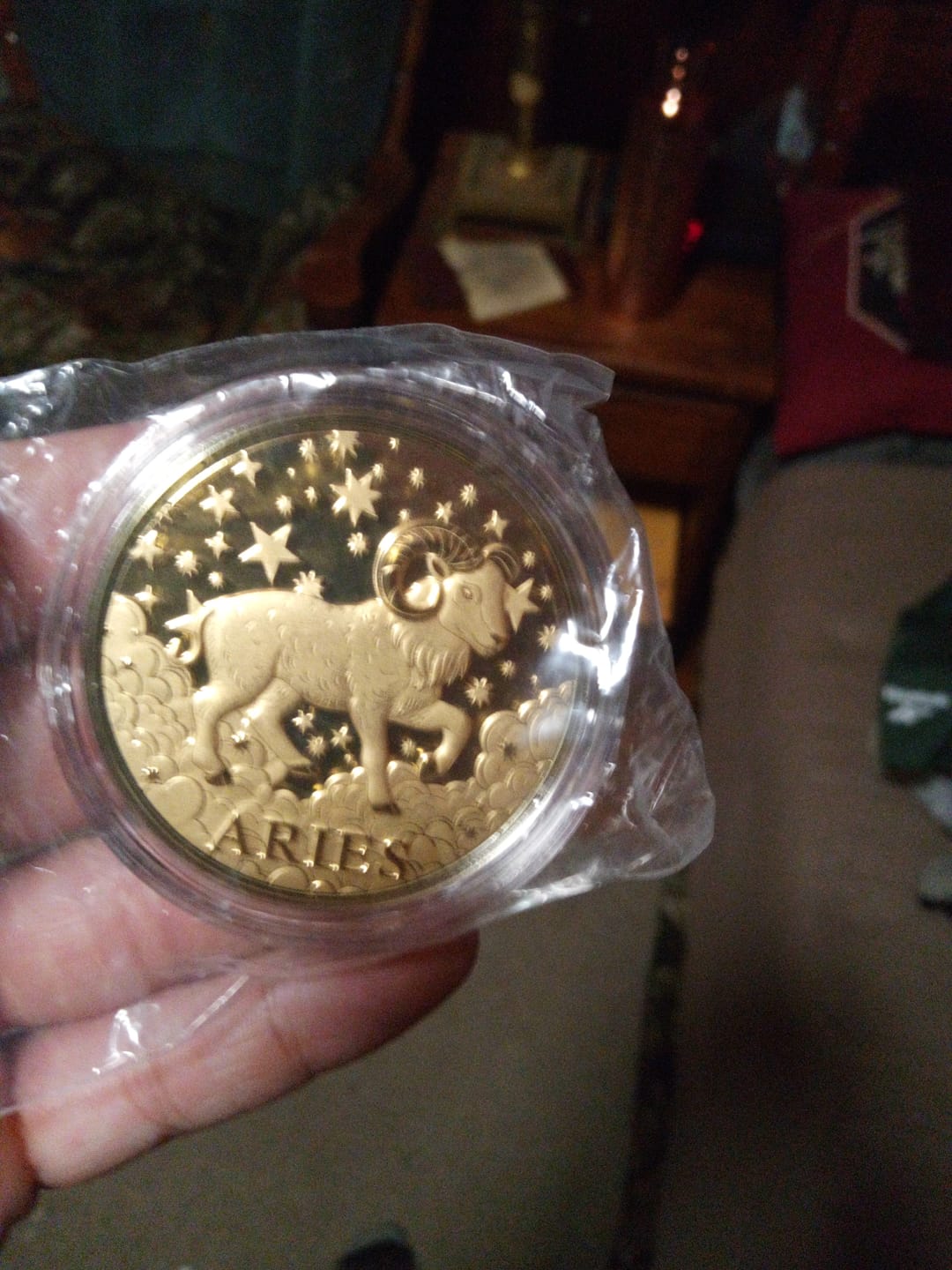 Customer photo review of 24K Yellow Gold (99.99% Gold Purity) Zodiac Sign Coin