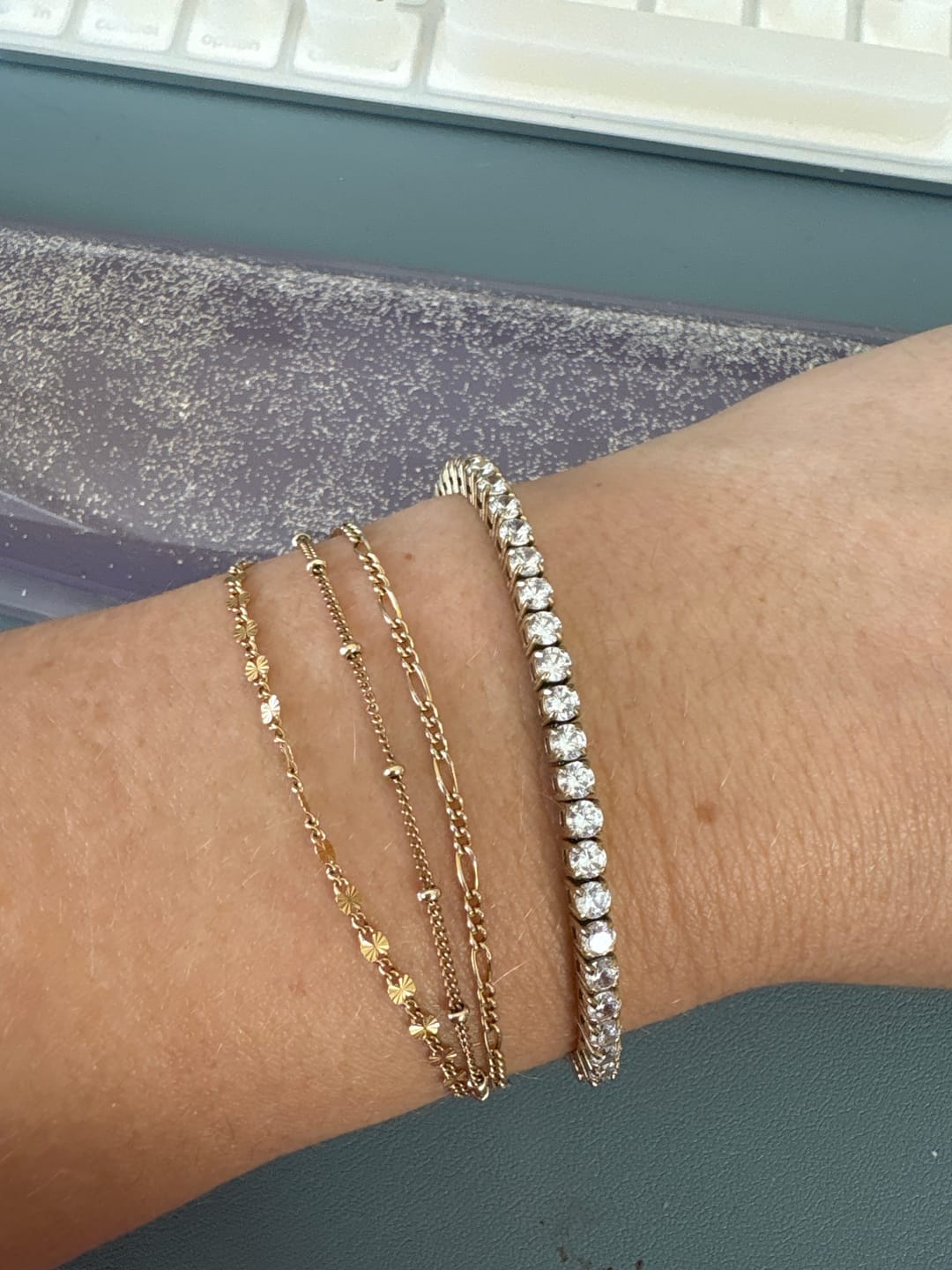 Customer photo review of Luxe Tennis Bracelet
