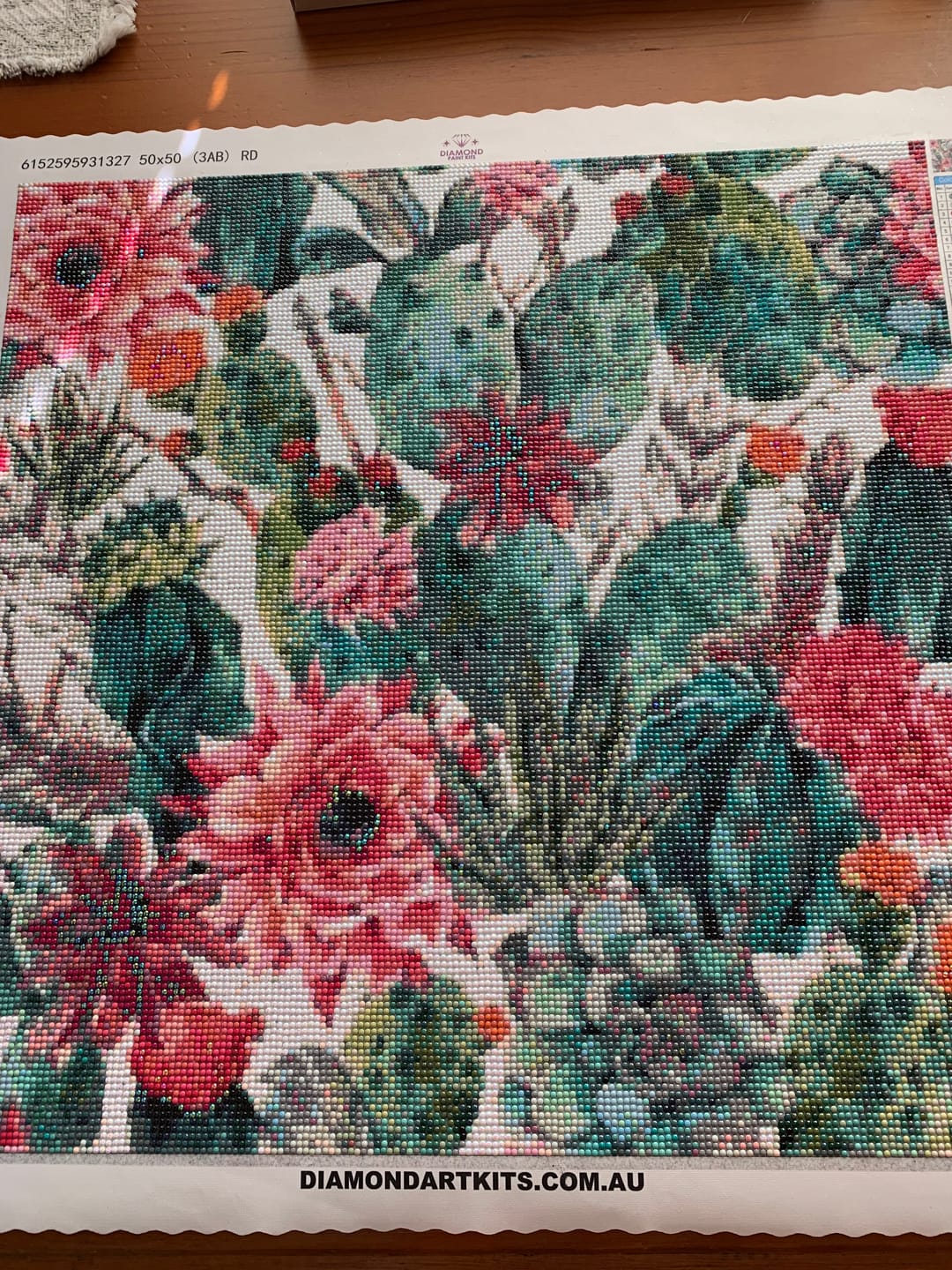 Customer photo review of Full Drill - 5D DIY Diamond Painting Kits Watercolor Plant Flower Cactus NA90382