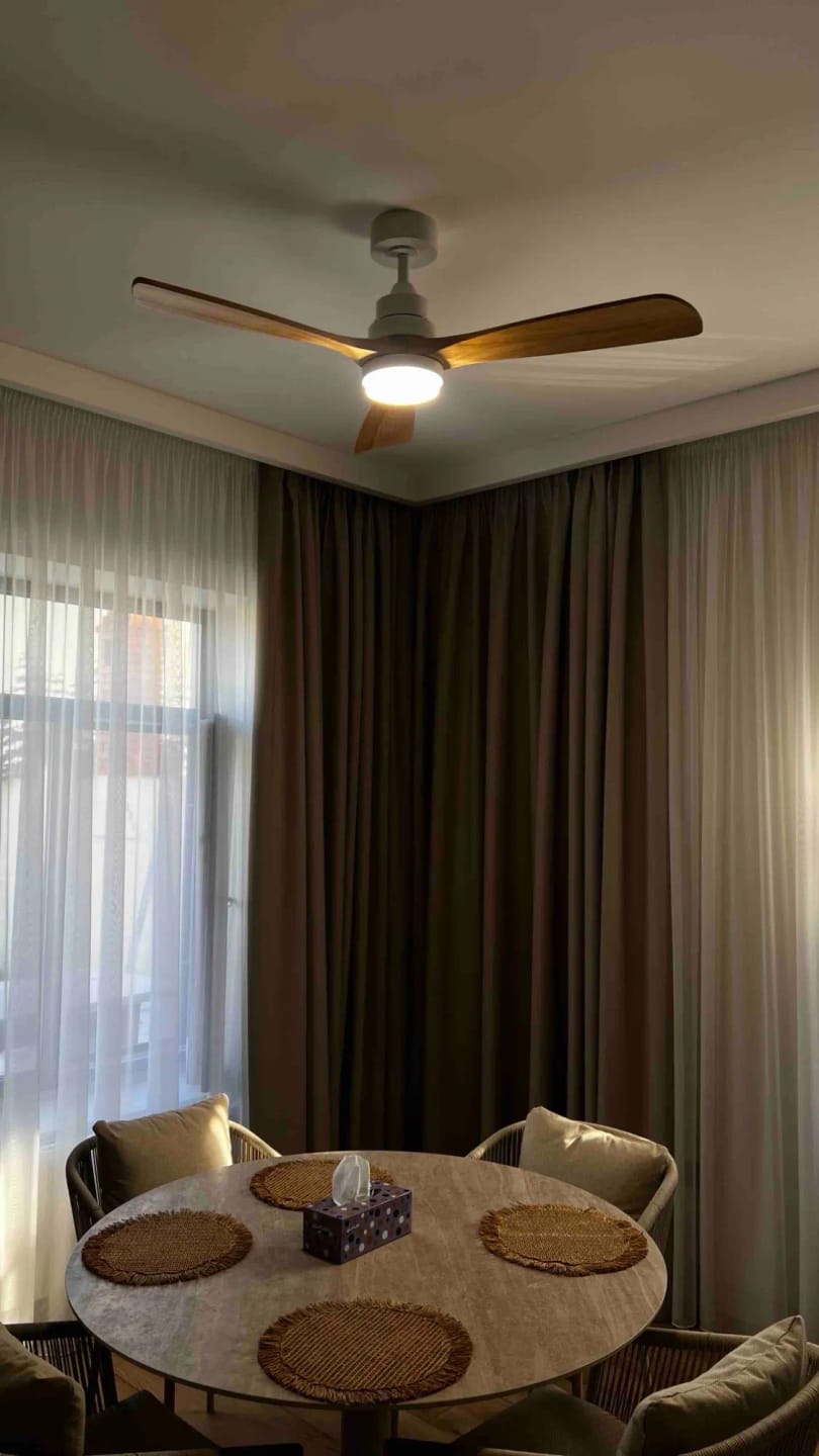 Customer photo review of Ceiling Fan With Light, Wood Grain ABS Blades, DC Copper Motor, Dimmable LED, Two Sizes