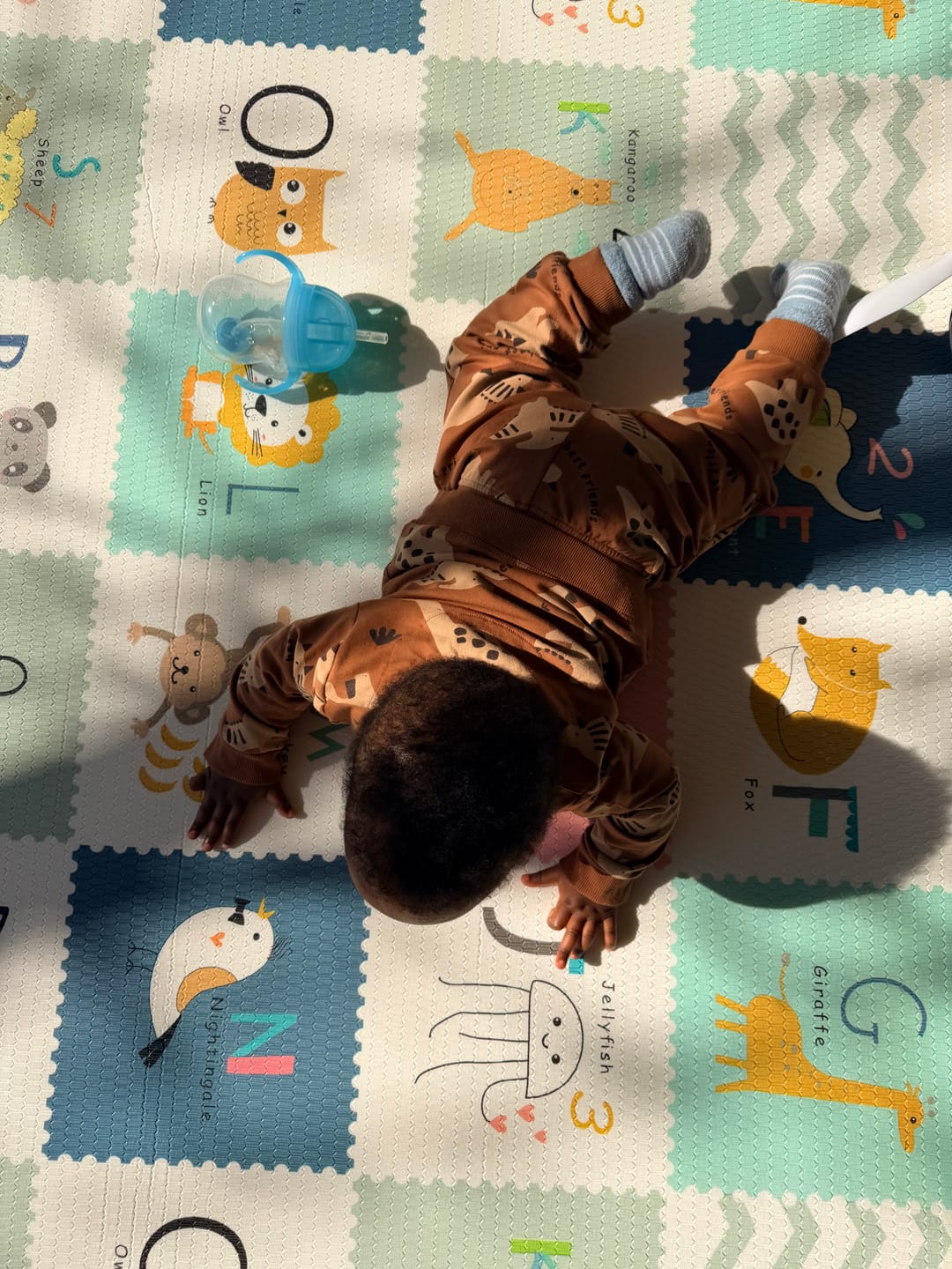 Customer photo review of Mint & Alphabet Play Mat