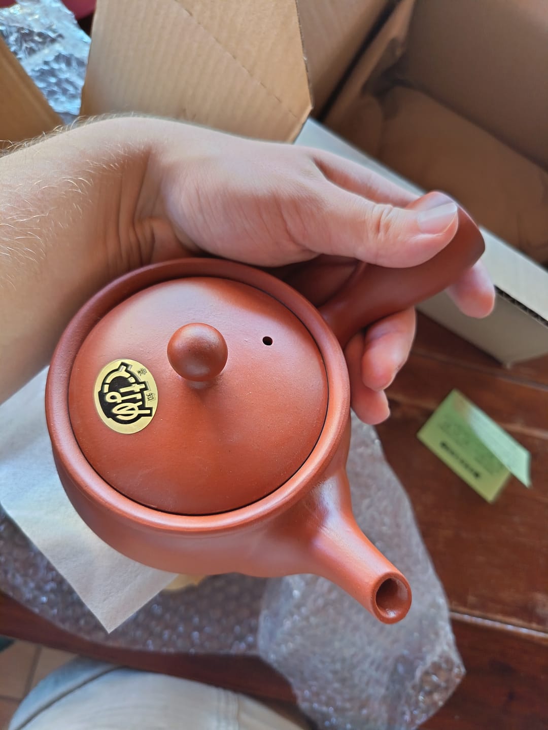 Customer photo review of Red Japanese Clay Teapot
