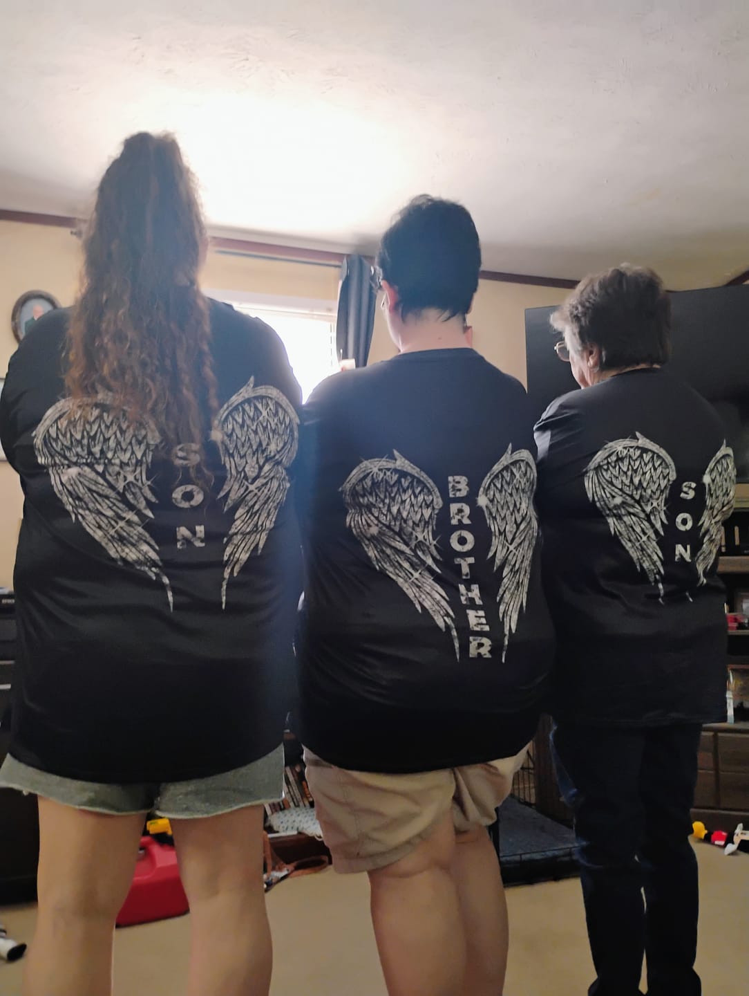 Customer photo review of Angel Wings Memorial Personalized T-shirt