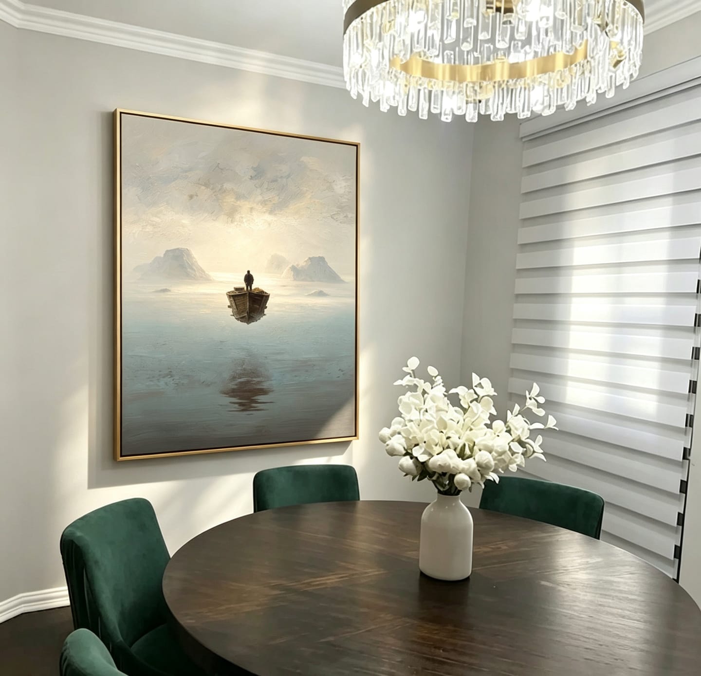 Customer photo review of Silent Voyage-Misty Boat Painting