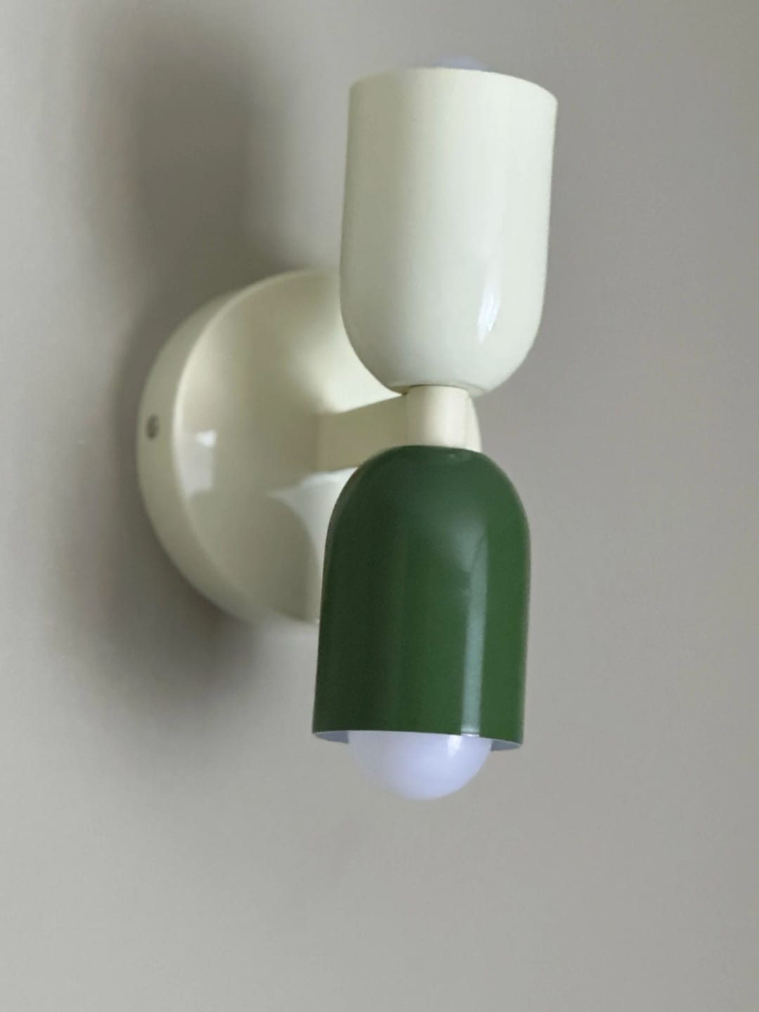 Customer photo review of Cylinder LED Wall Sconce, Two-Light Iron Fixture, Minimalist Design