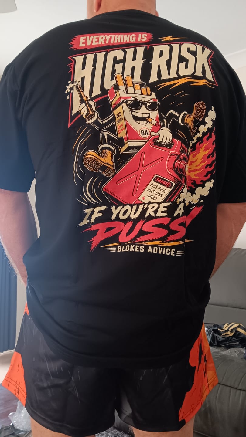 Customer photo review of Risky Tee