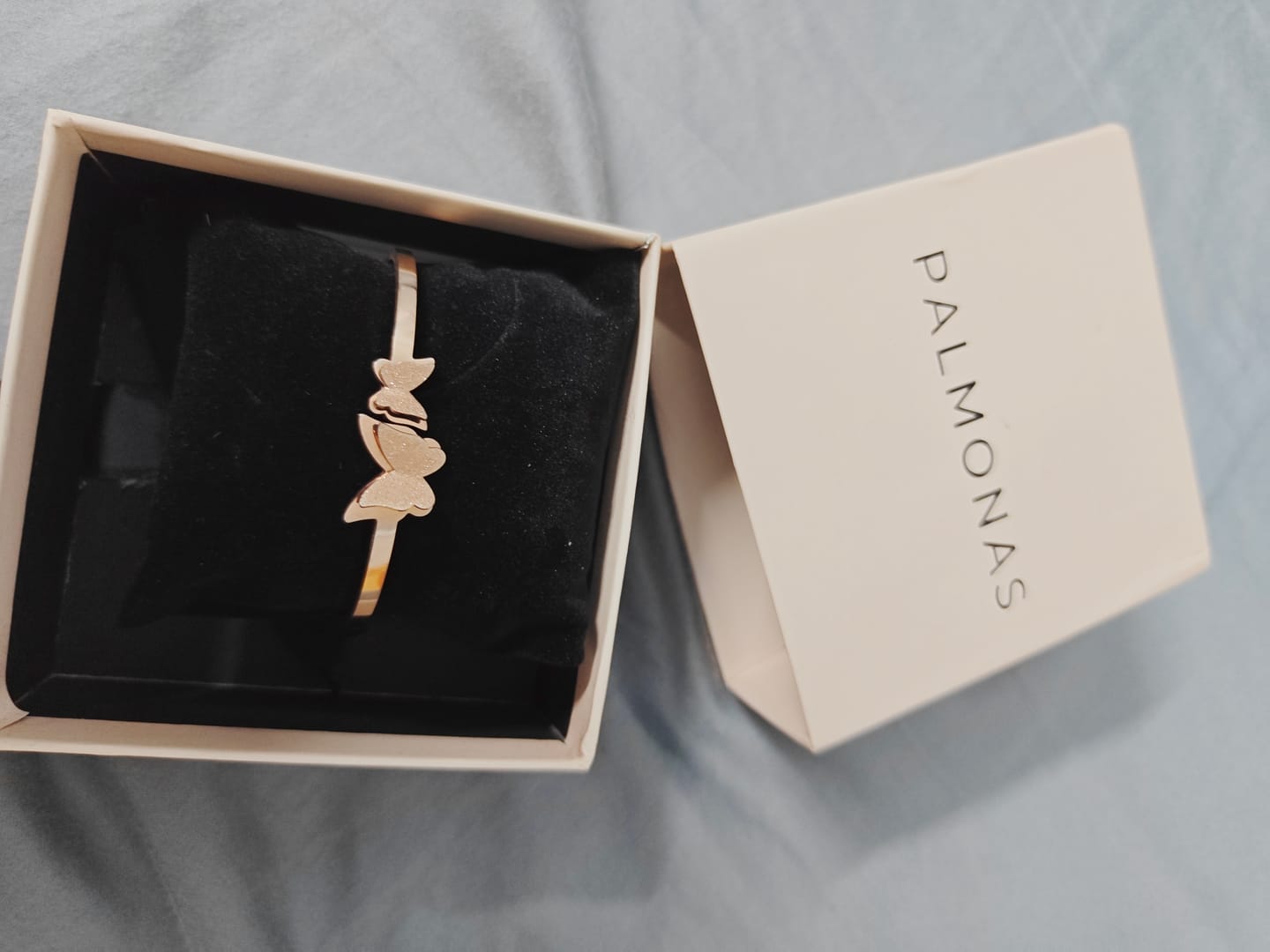 Customer photo review of Butterfly Charm Cuff Bracelet