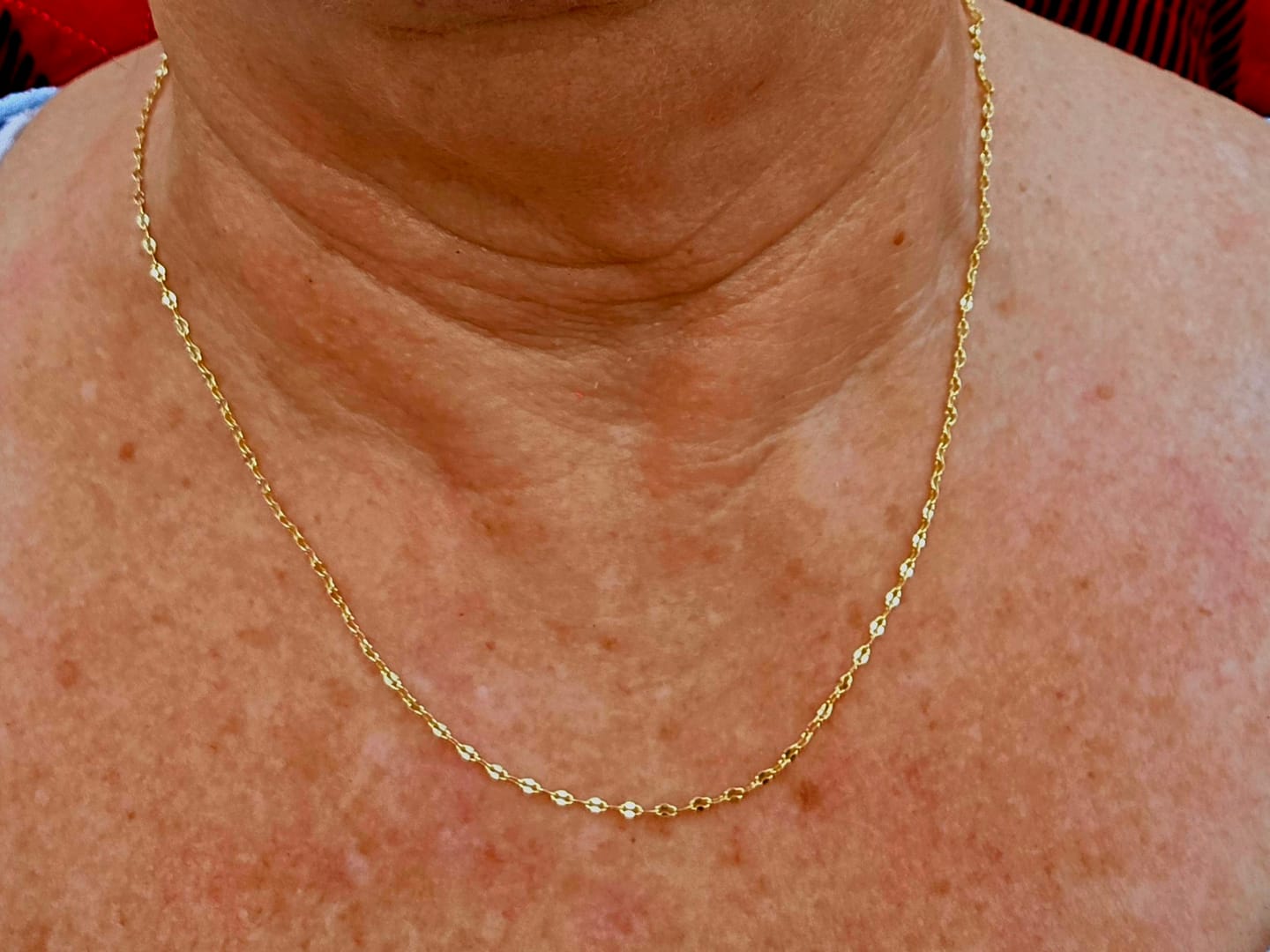 Customer photo review of Raegan 18k White Gold Plated Stacking Necklace Chain