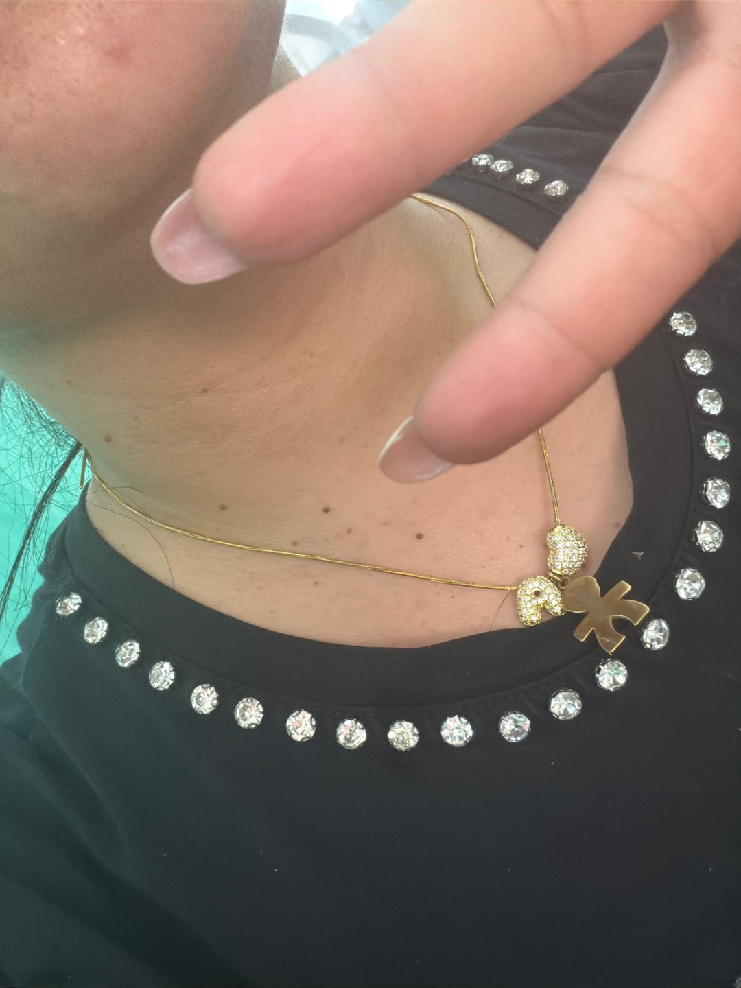 Customer photo review of Collana con Lettera Zirconata - Shine