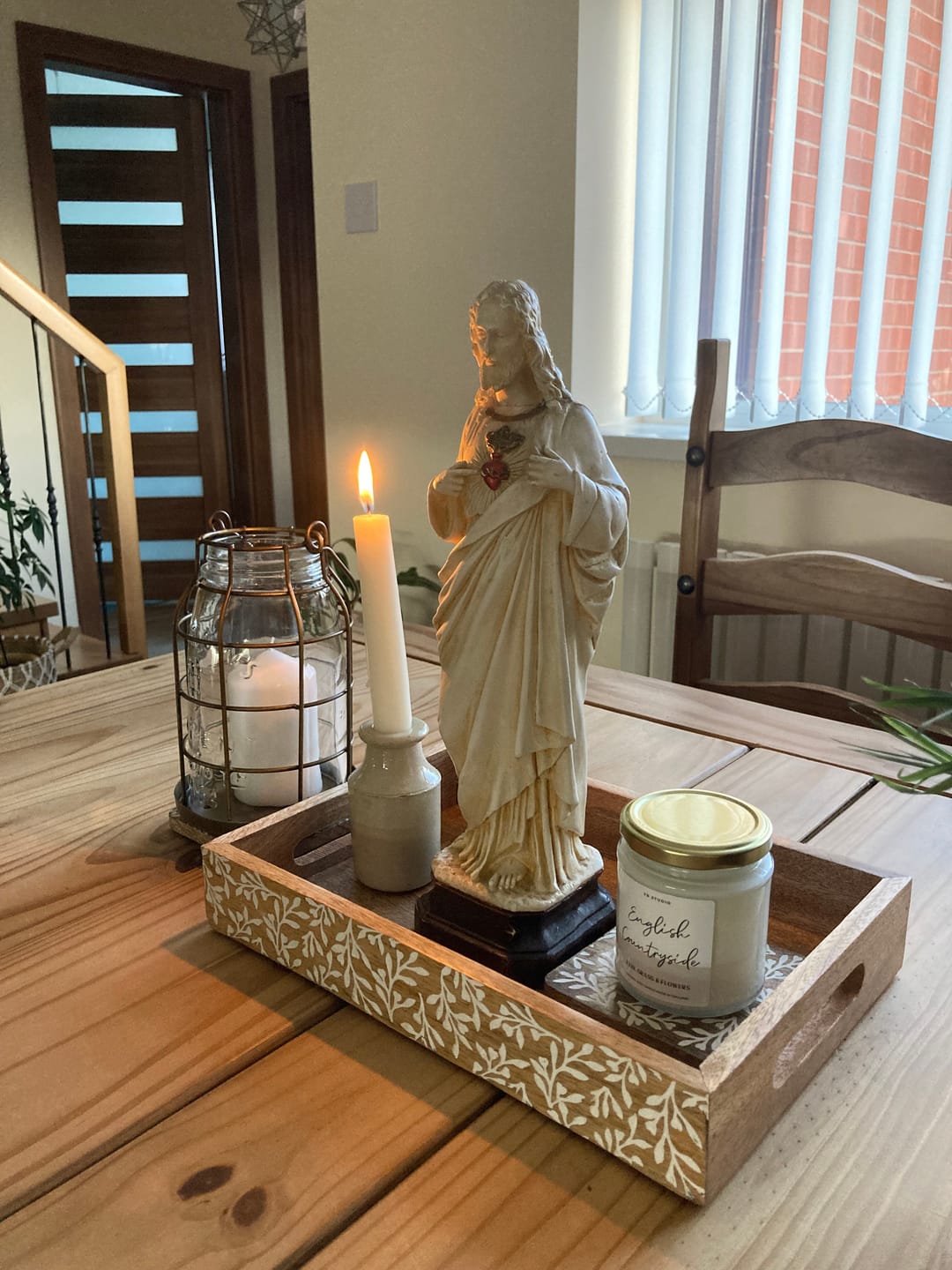 Customer photo review of Floral Design Wood Tray