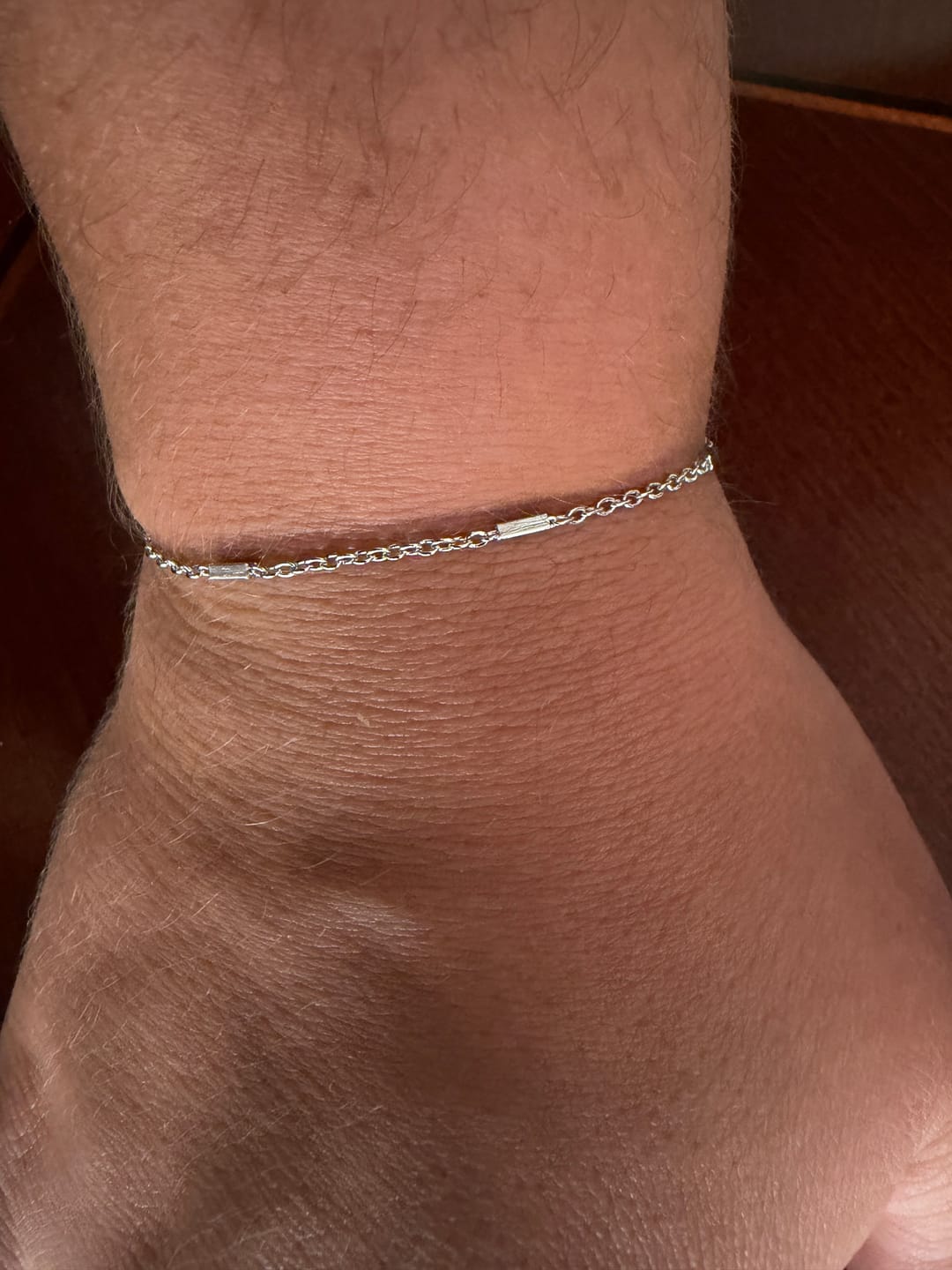 Customer photo review of Marlee 18k White Gold Plated Stacking Bracelet Chain