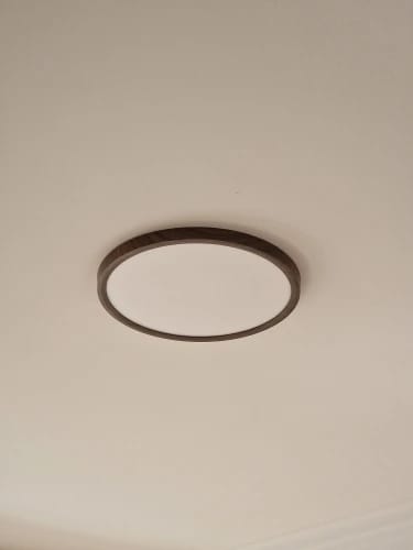 Customer photo review of Ceiling Light, Walnut Wood Grain, Ultra-Slim LED, 3000K Warm