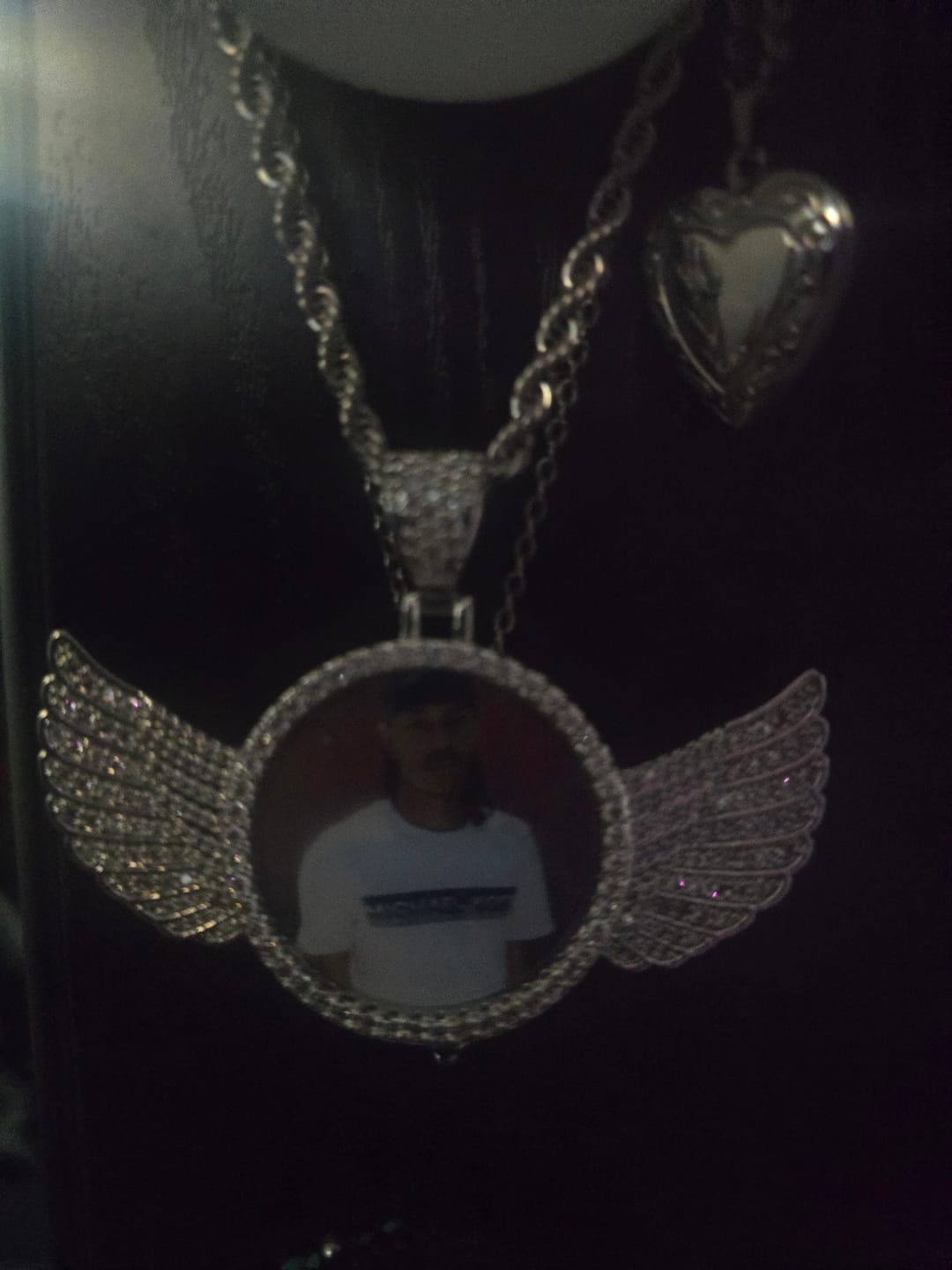 Customer photo review of Iced Angel Photo Pendant Chain
