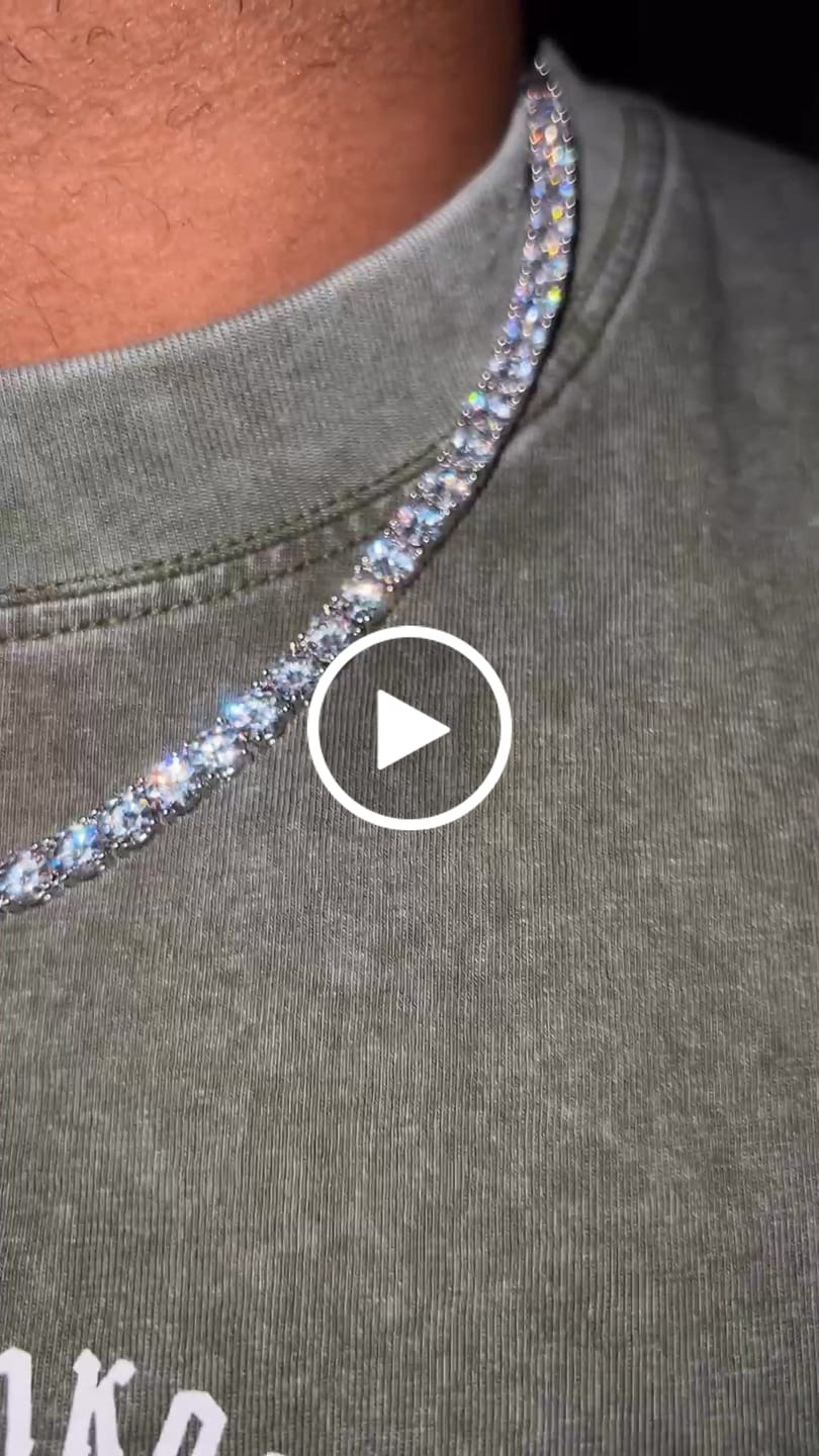 Customer video review of 6mm Moissanite Tennis Chain - Silver - D Color - VVS1
