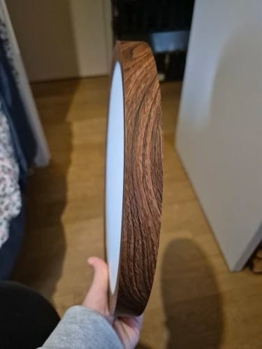Customer photo review of Ceiling Light, Walnut Wood Grain, Ultra-Slim LED, 3000K Warm