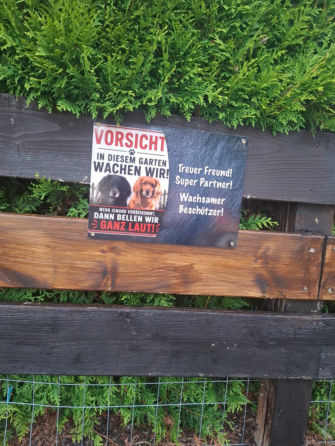 Customer photo review of Hunde-Türschild personalisiert mit Foto & Text (UV- und wetterfest)