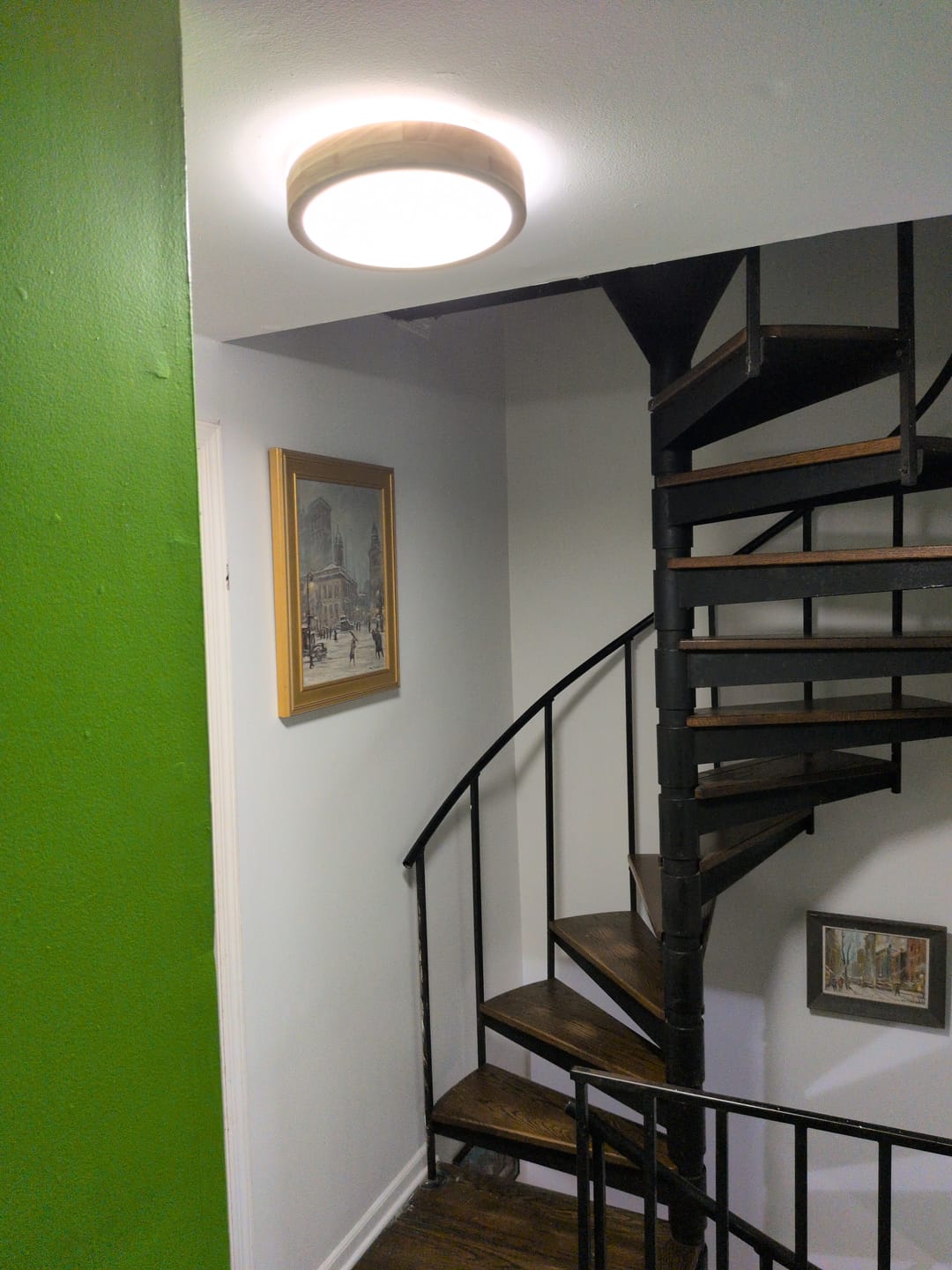 Customer photo review of Scandinavian Wooden Round Dimmable LED Flush Mount