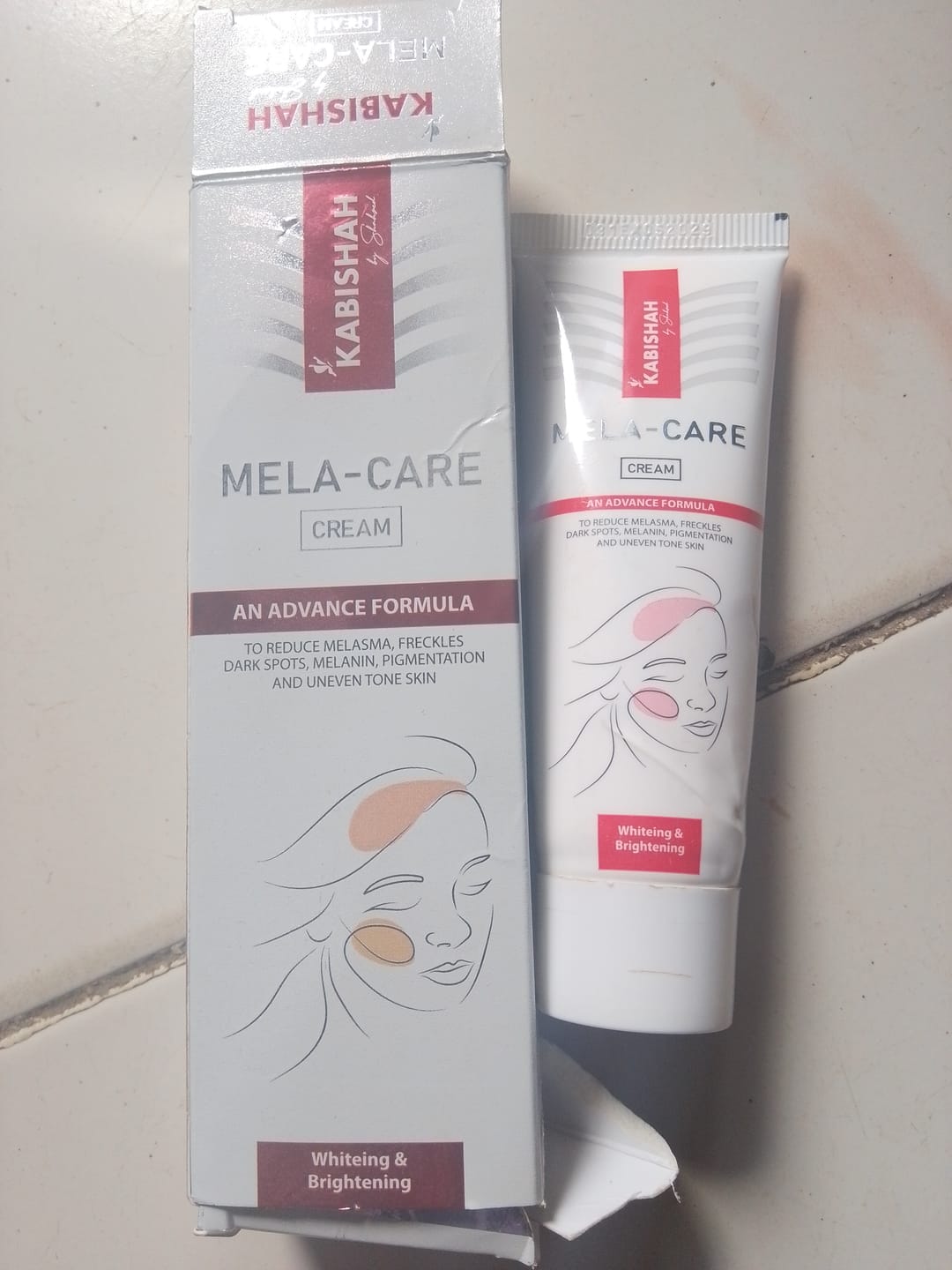 Customer photo review of Mela Care Advanced Brightening Cream