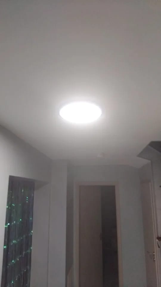 Customer photo review of Ceiling Light, Walnut Wood Grain, Ultra-Slim LED, 3000K Warm