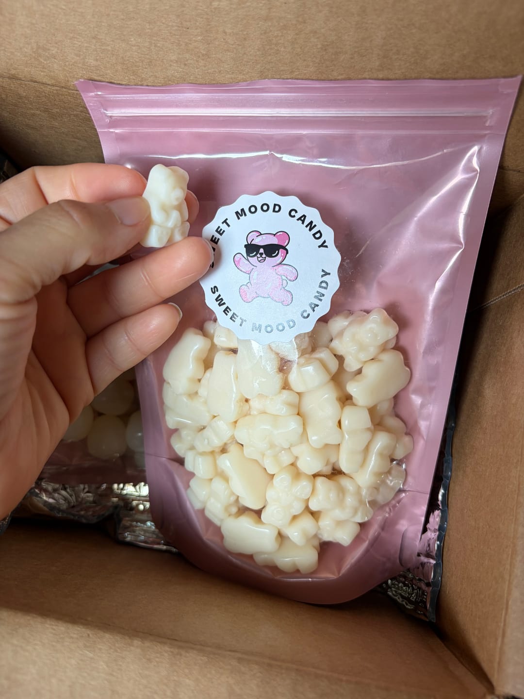 Customer photo review of Just Enough - Strawberry Banana Gummy Bears