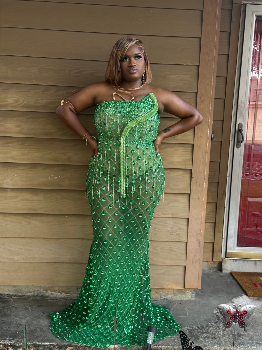 Customer photo review of Rory Green Dress (Ready to Ship)