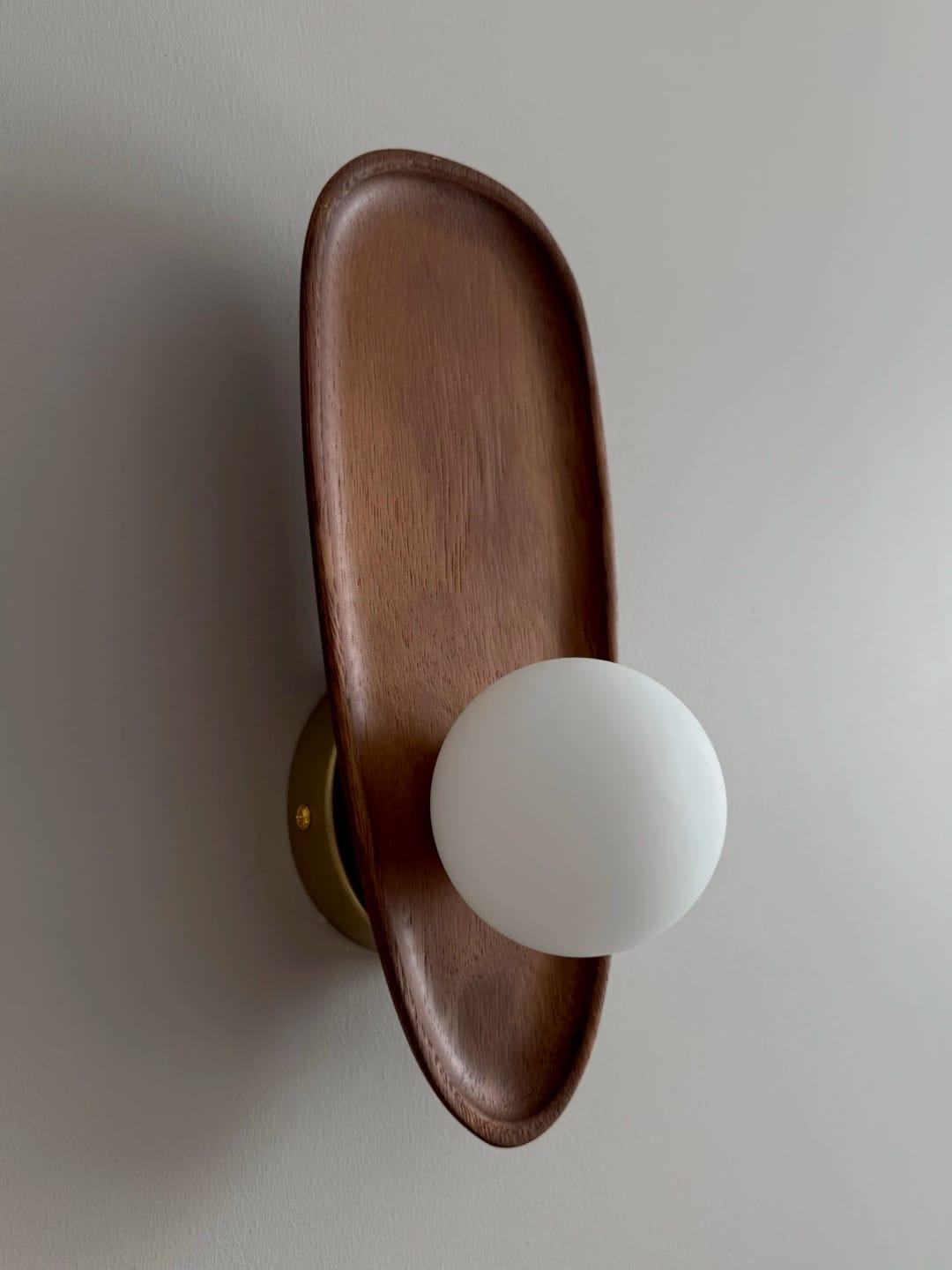 Customer photo review of Wall Lamp in Real Walnut Wood, Minimal Ambient Sconce