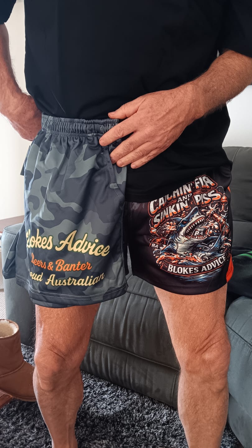 Customer photo review of Sinkin' Piss Footy Shorts