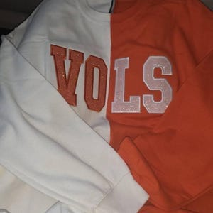 Customer photo review of Custom Glitter Embroidered Two Tone Sweatshirt | Gifts for Sports Mom